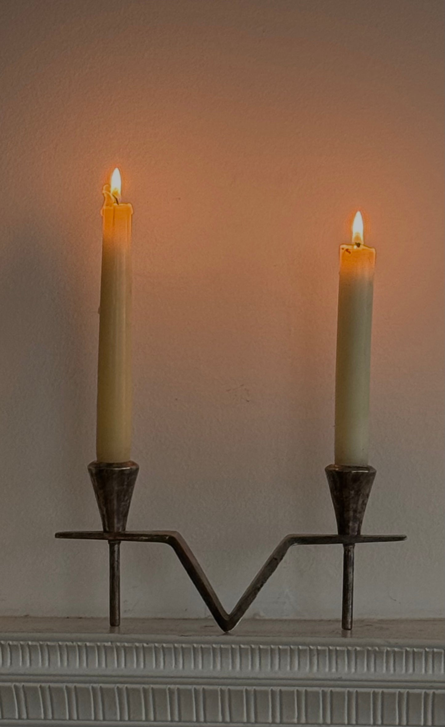 MODERNIST SILVER PLATED CANDLEHOLDER