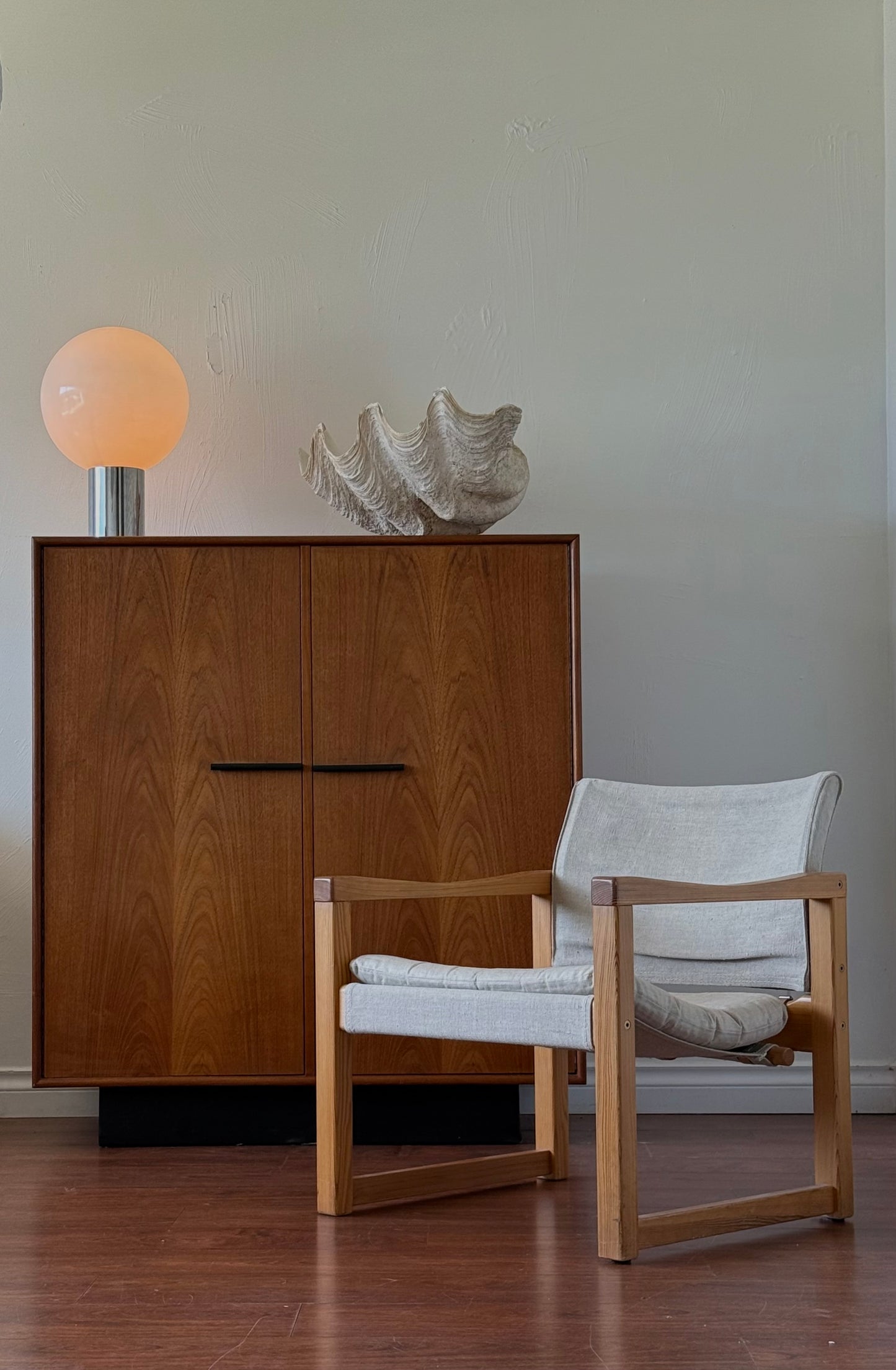 Teak Armoire with Black Plinth Base