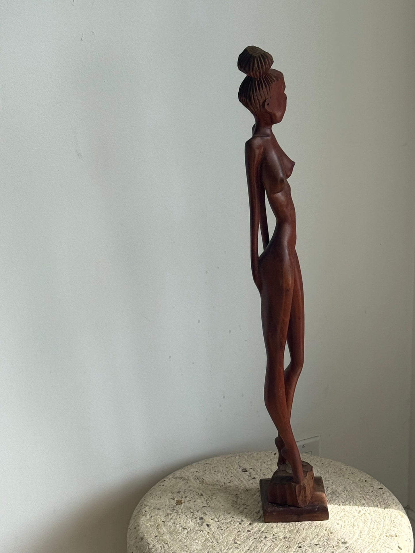 CUBAN FEMALE WOODEN SCULPTURE