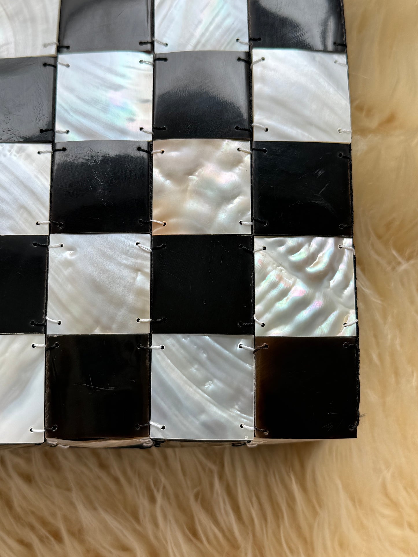 1980s Mother pearl and bone purse