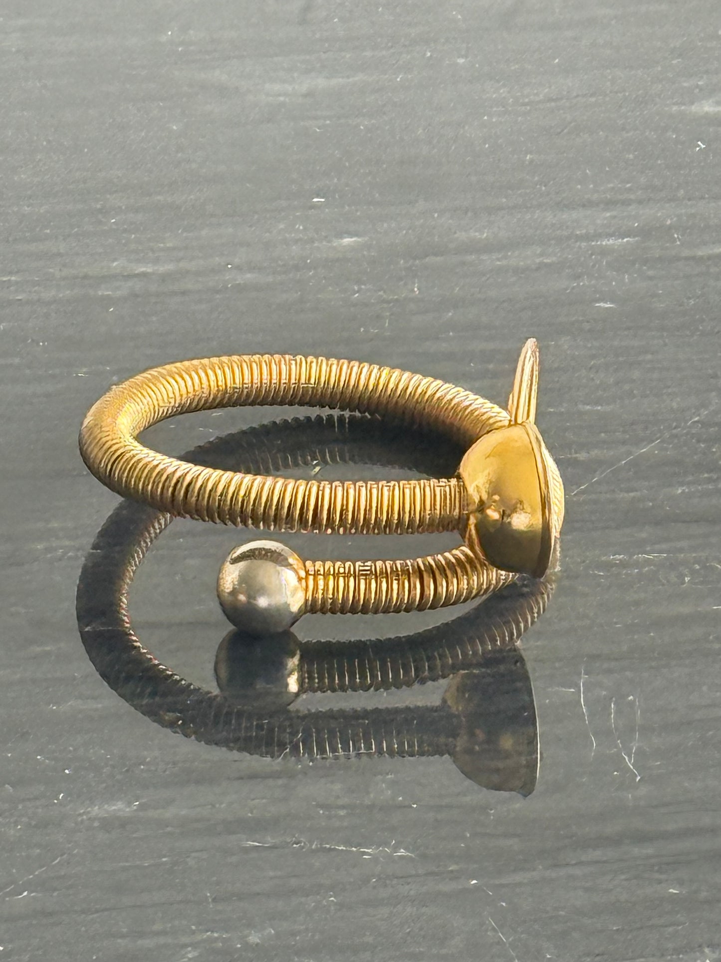 On HOLD MID CENTURY GOLD SPRING BRACELET LOCKET END