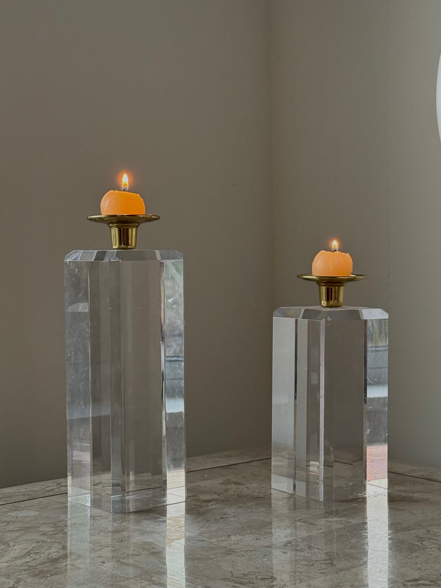 LUCITE CANDLESTICK