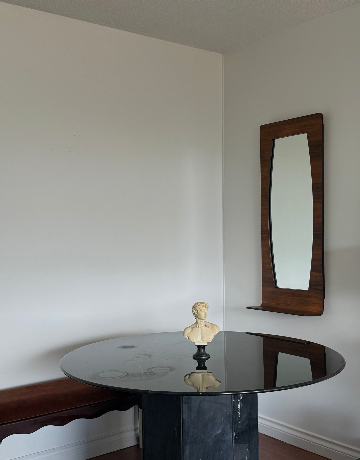 Vintage Reupholstered Wooden Bench