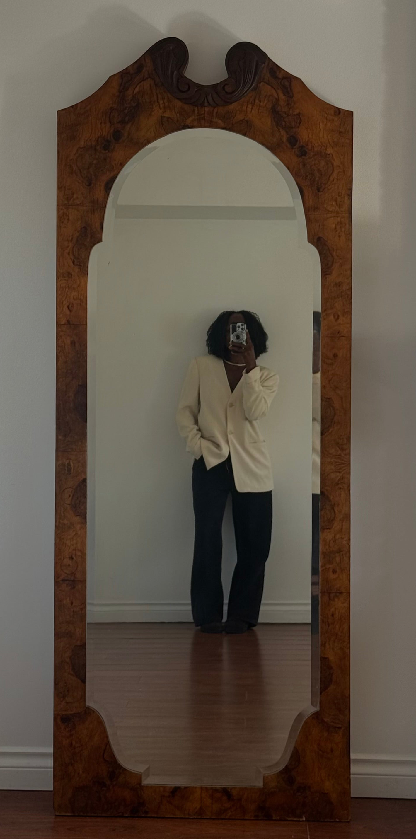 ART DECO BURL WOOD MIRROR