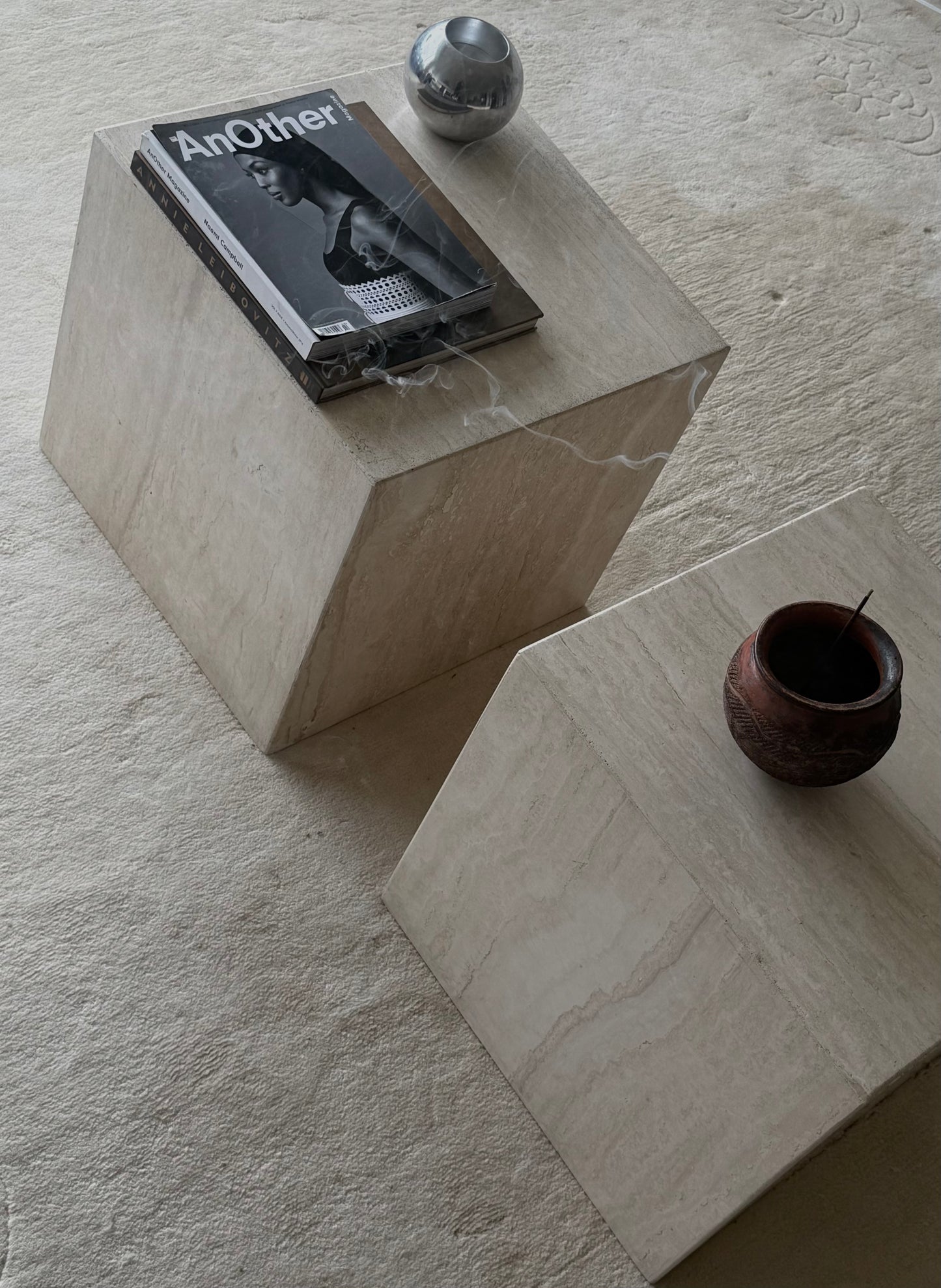 1970s TRAVERTINE CUBES