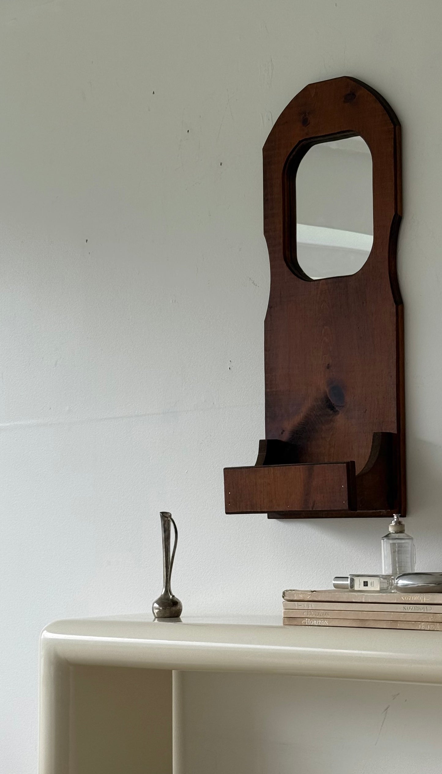 VINTAGE HANDCRAFTED WOODEN MIRROR