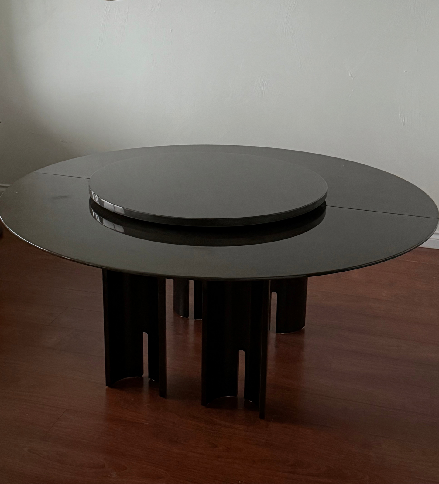 1980s POST MOD LACQUERED WOOD DINING TABLE