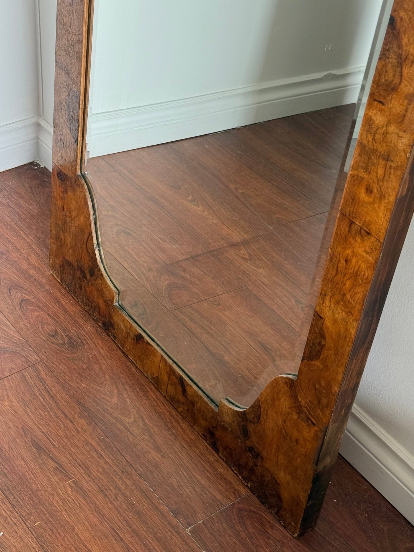 ART DECO BURL WOOD MIRROR