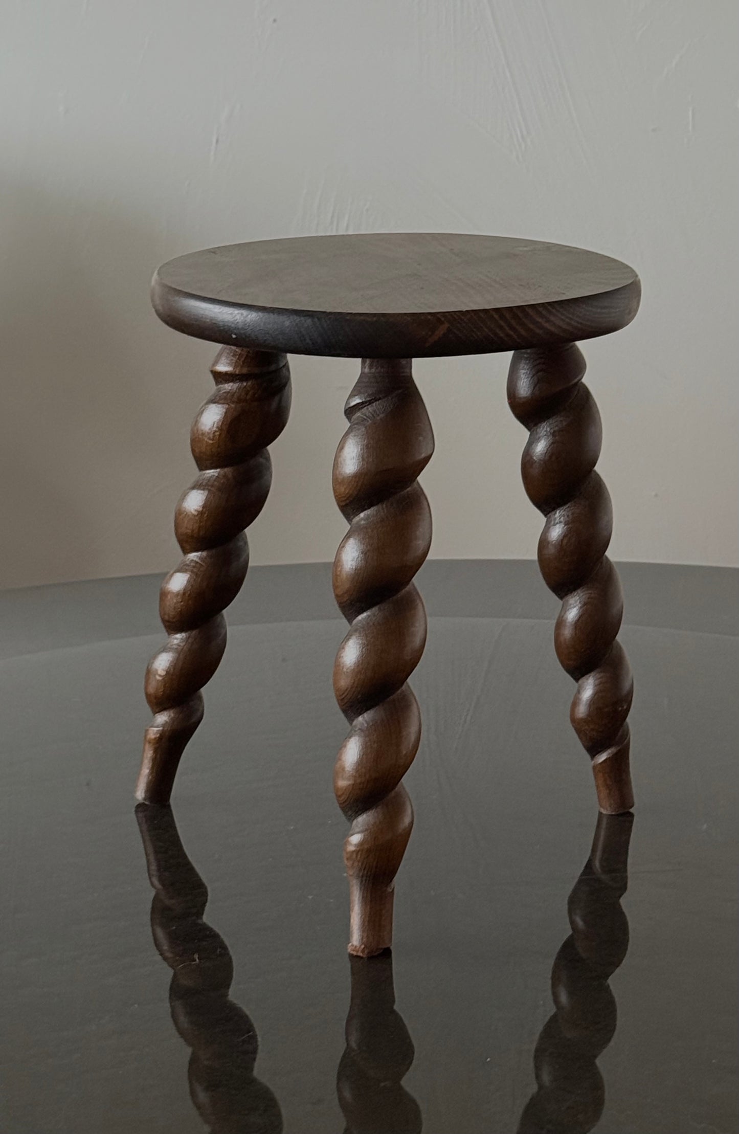 1960s/ 1970s FRENCH SPIRAL TRIPOD TABLE