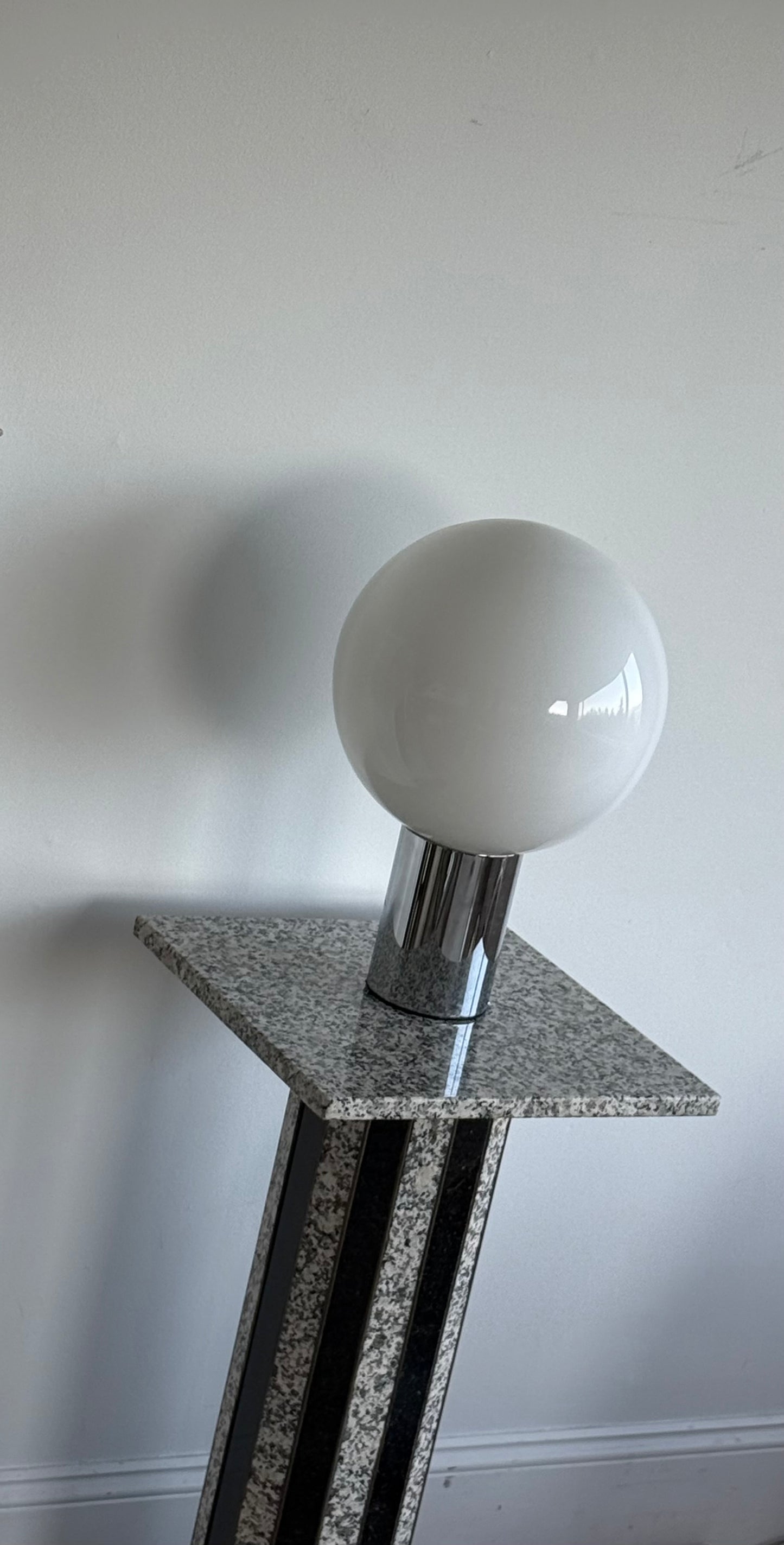 C.1970s GLASS ORB & CHROME Touchlite Lamps