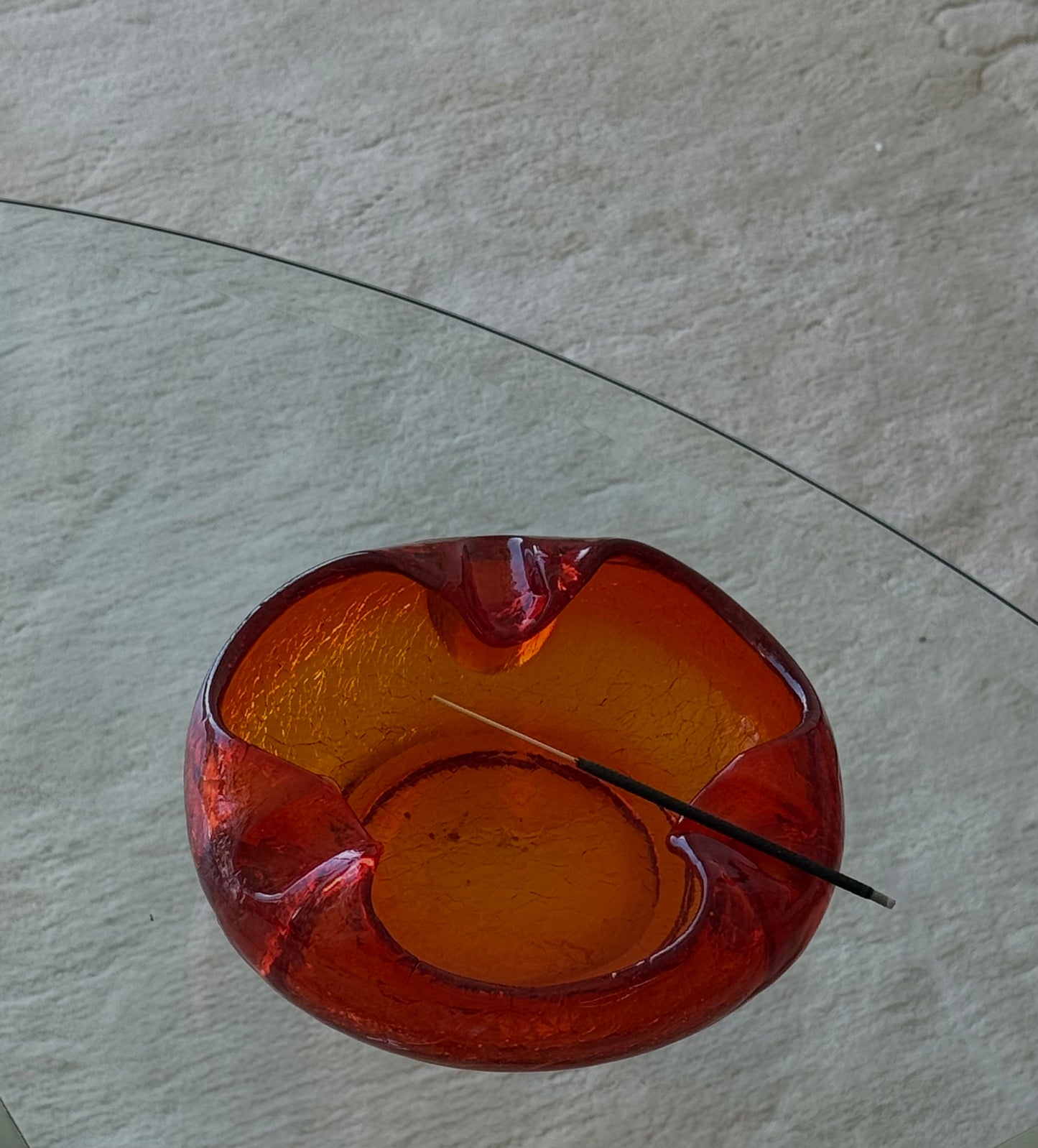 1960s CRACKLED GLASS ASHTRAY
