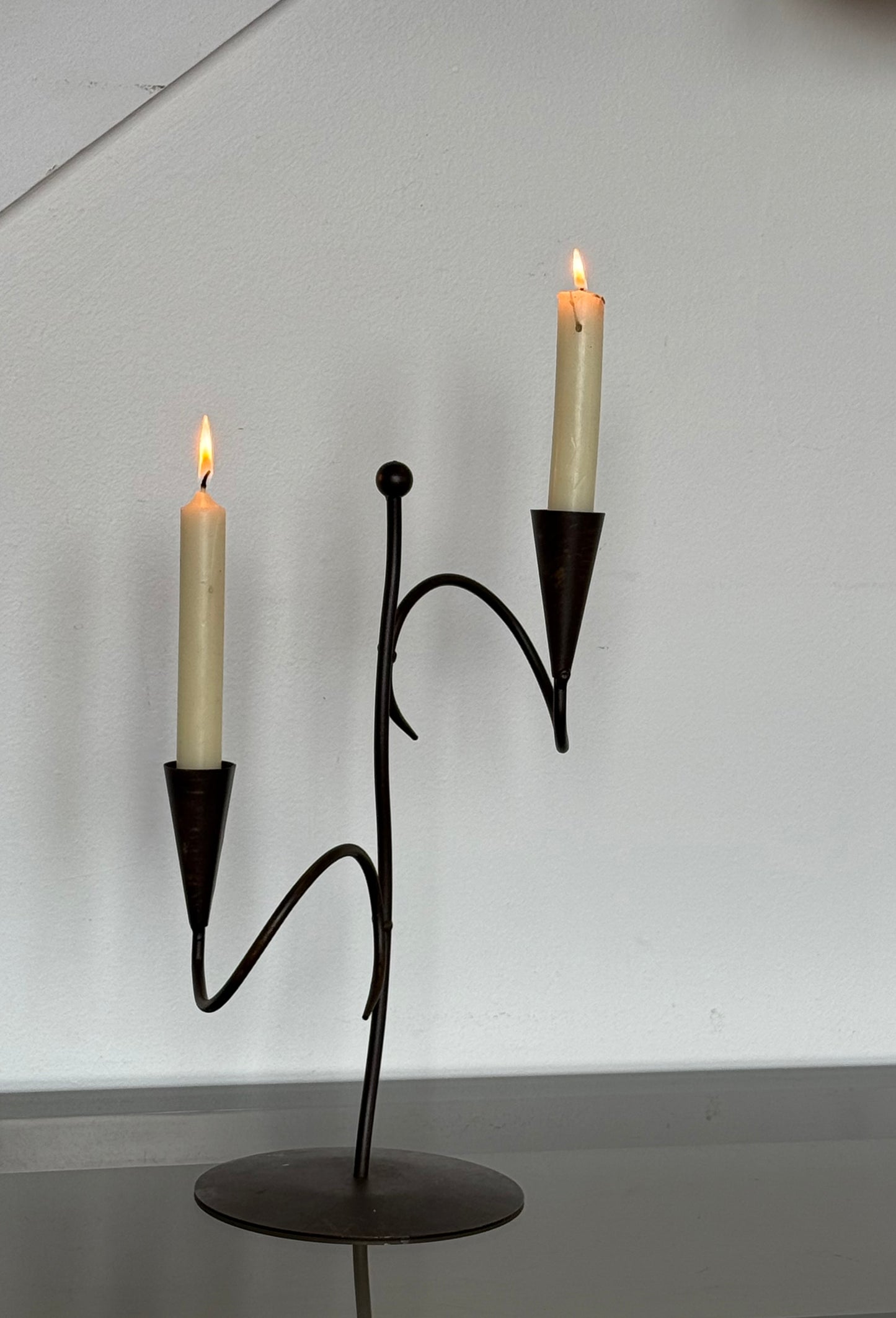 VINTAGE IRON CANDELABRA