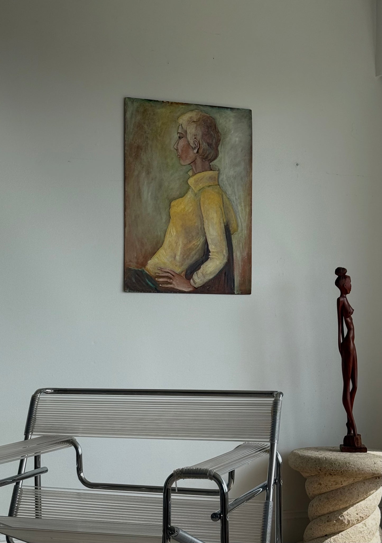 CUBAN FEMALE WOODEN SCULPTURE