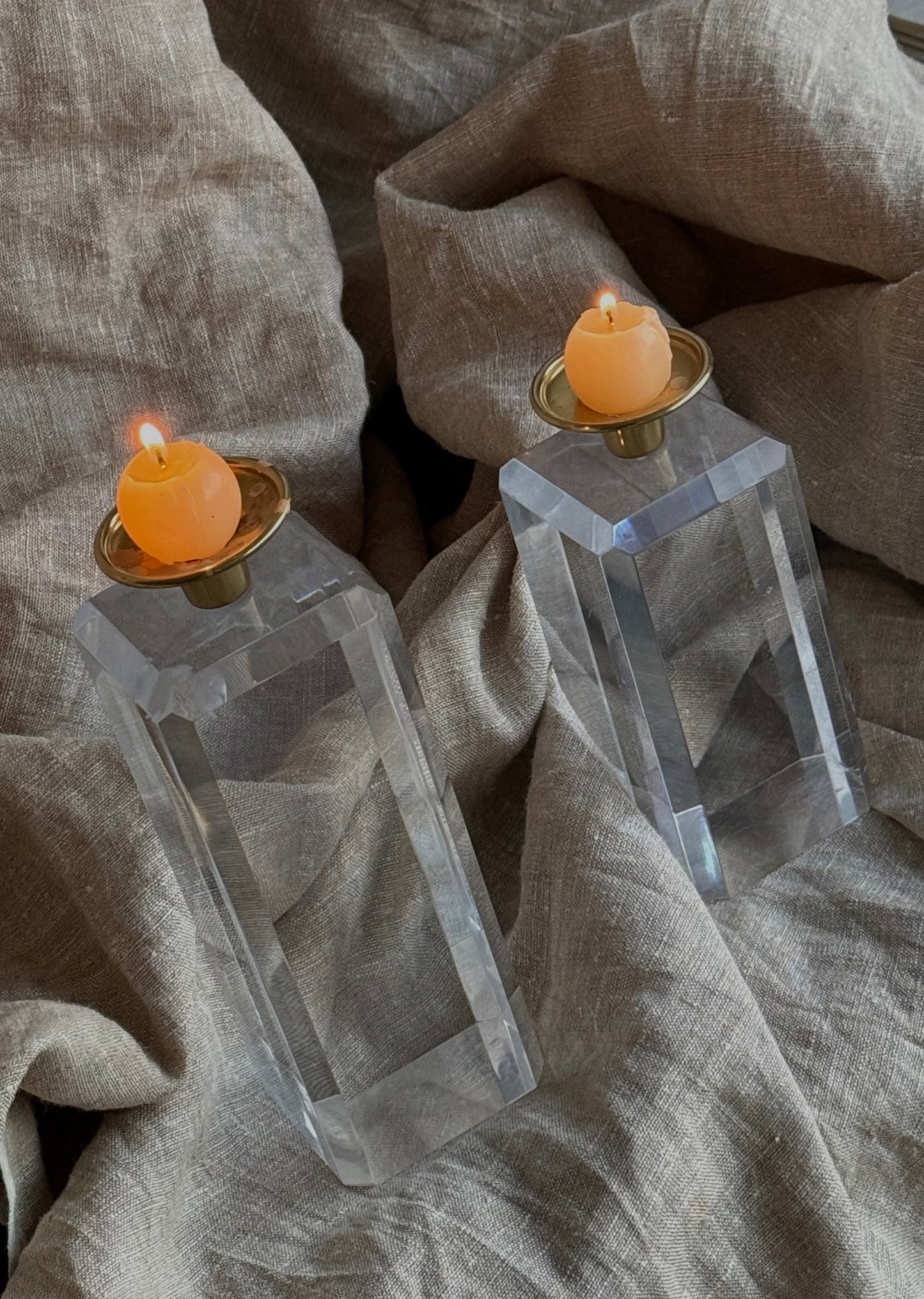 LUCITE CANDLESTICK