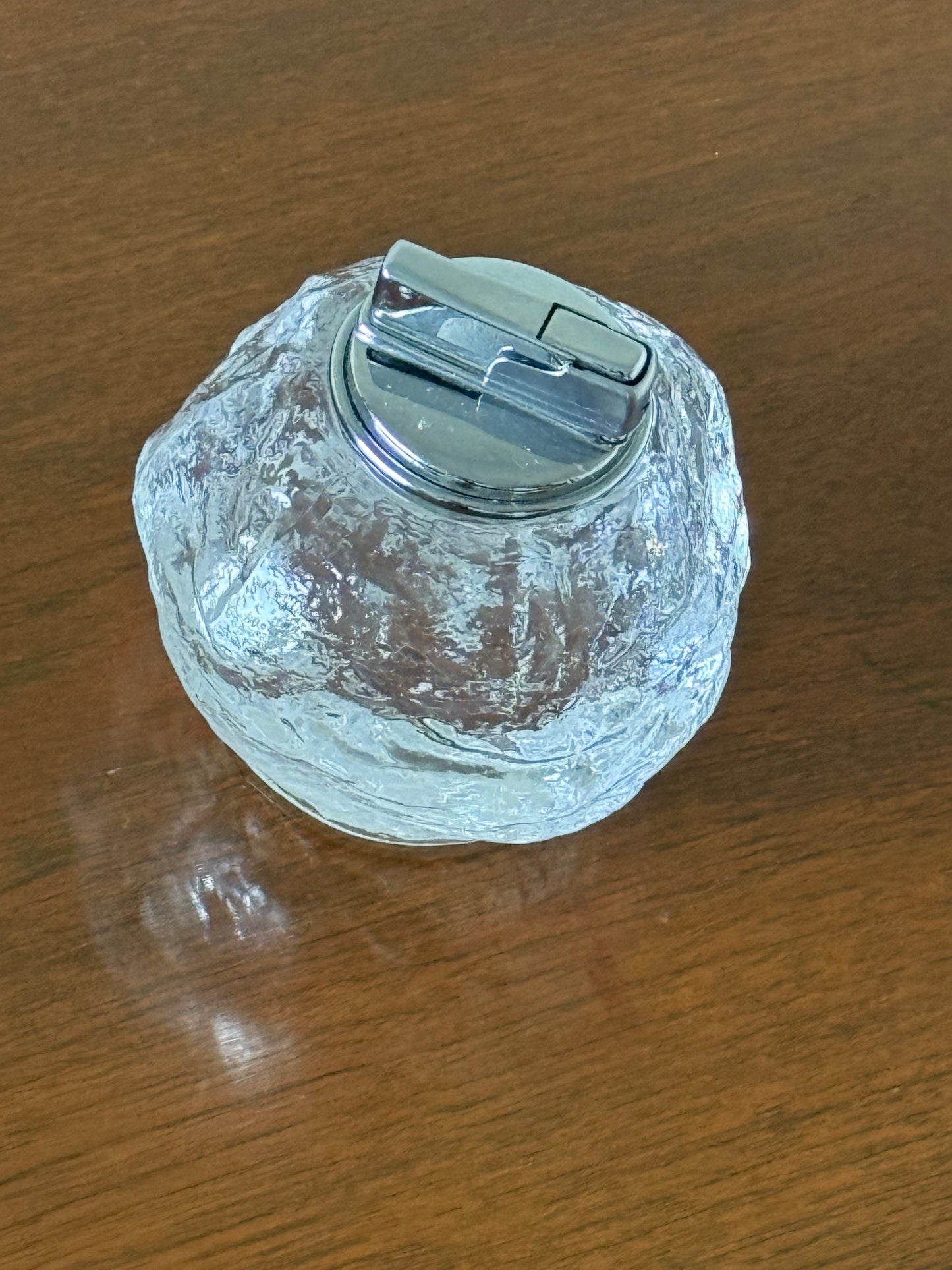 MCM Textured Glass Snowball Table Lighter