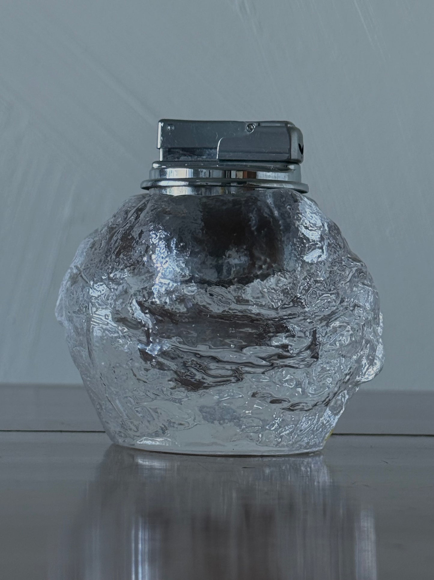 MCM Textured Glass Snowball Table Lighter