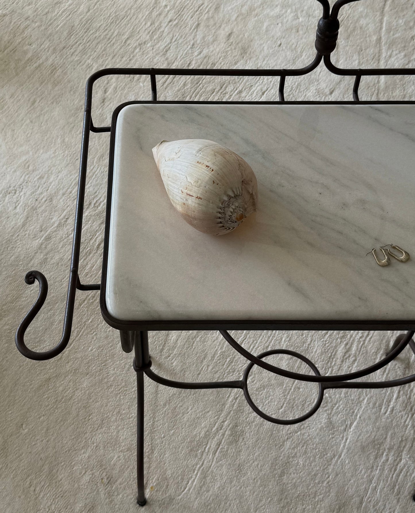 ANTIQUE MARBLE & IRON Washstand