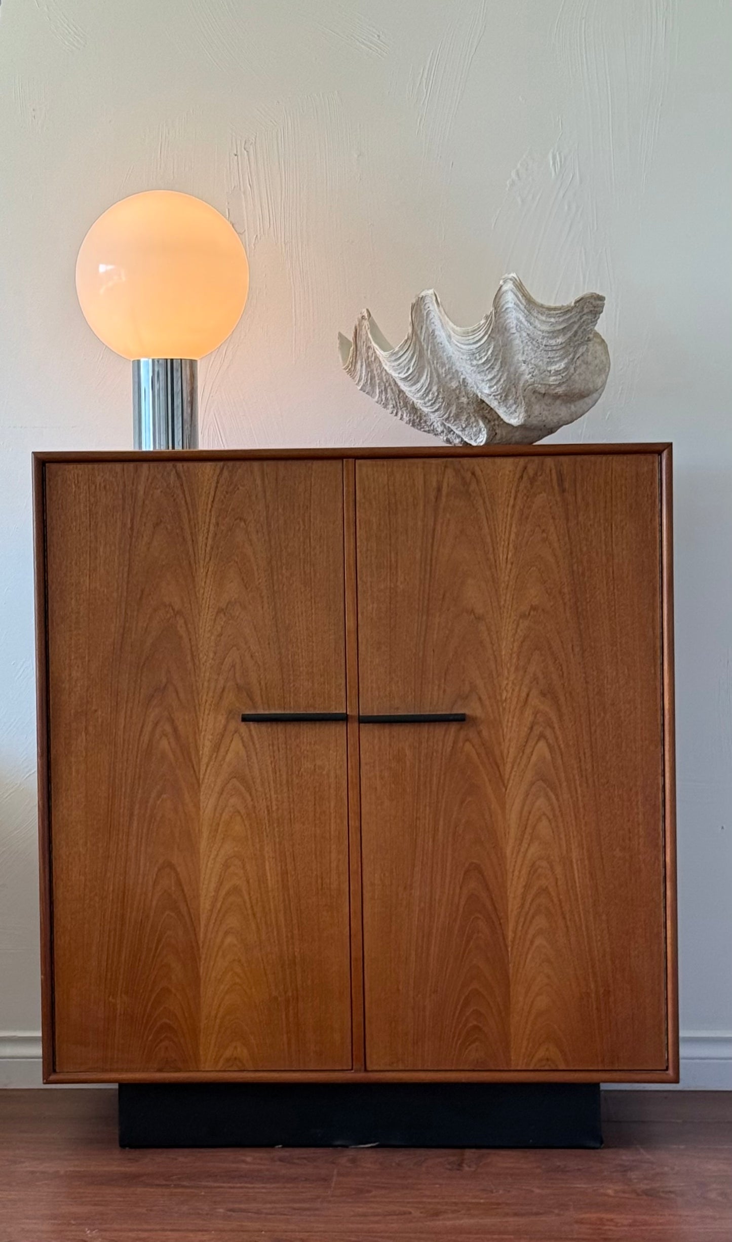 Teak Armoire with Black Plinth Base