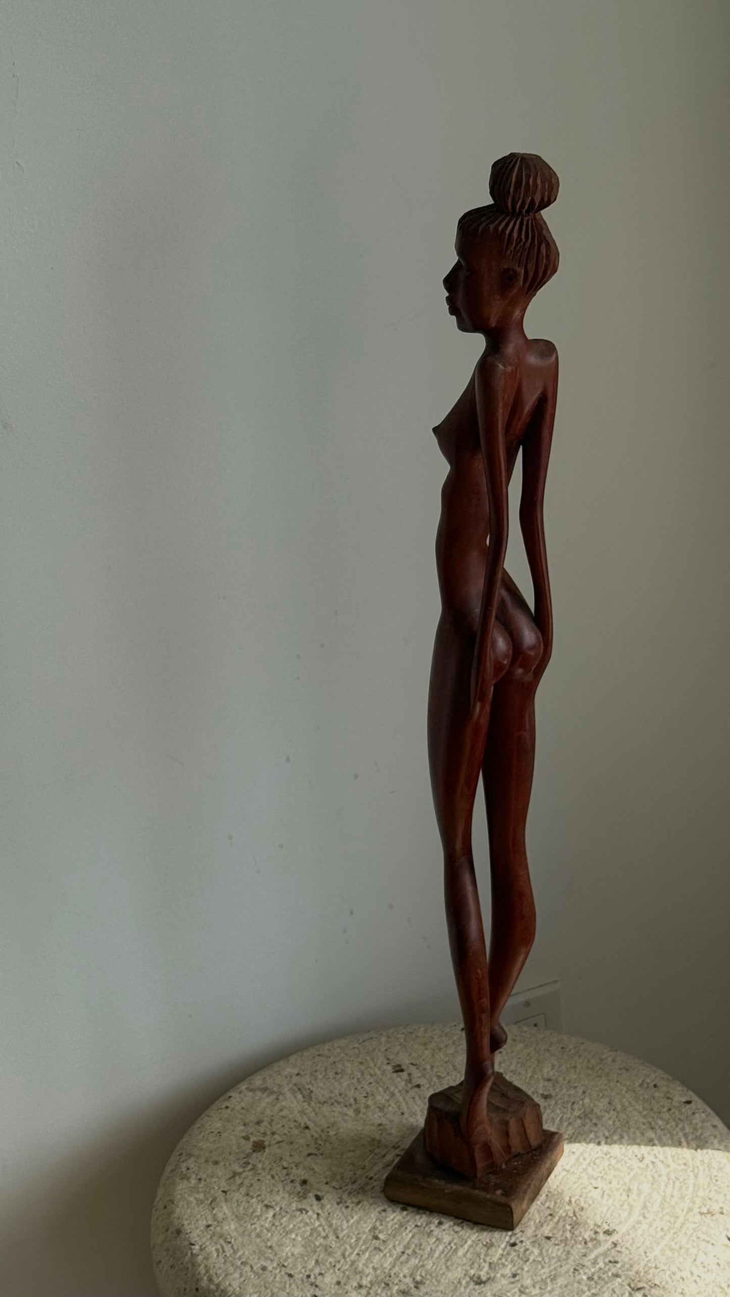 CUBAN FEMALE WOODEN SCULPTURE