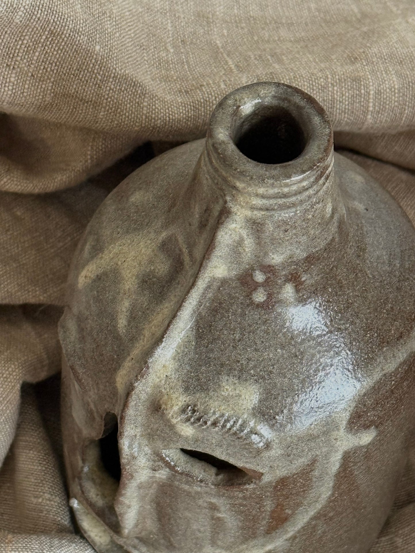 FACE MASK POTTERY SCULPTURE