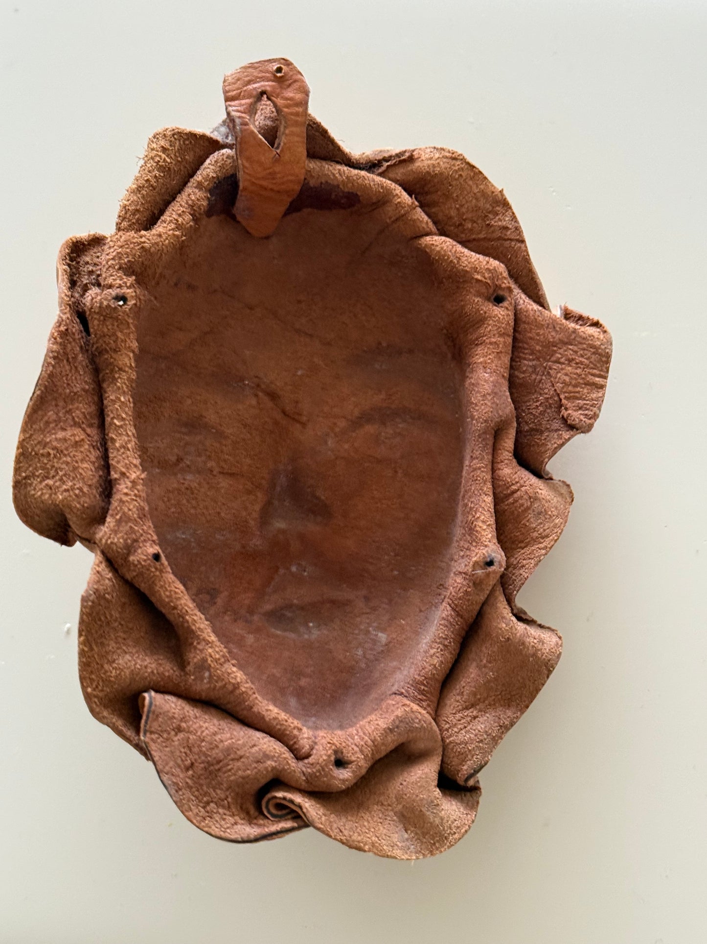 VINTAGE LEATHER FACE WALL ART