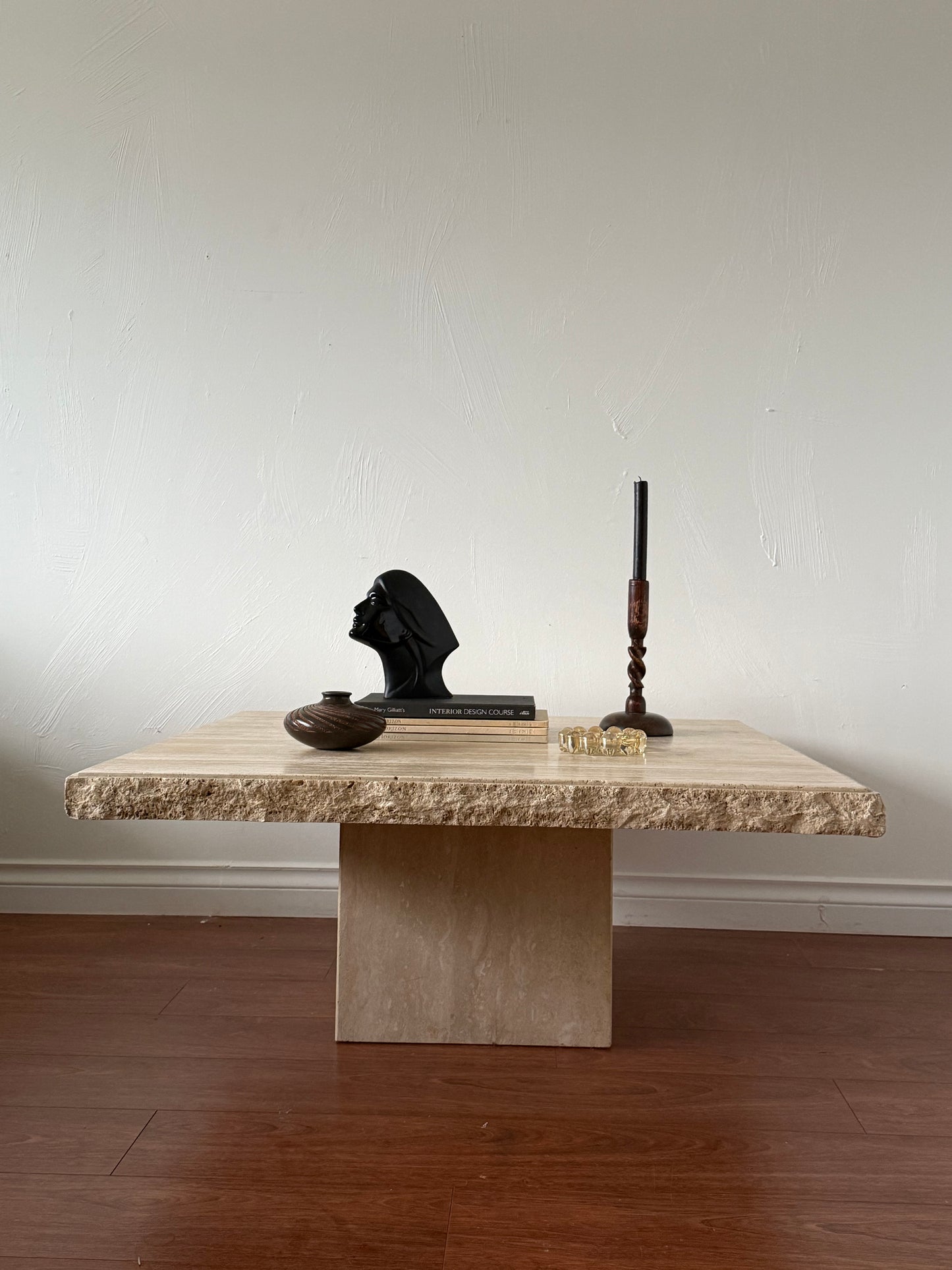 1970s Raw Edge TRAVERTINE COFFEE TABLE