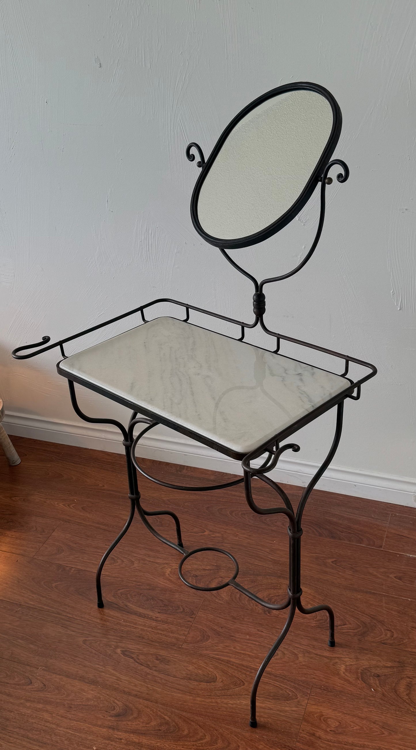 ANTIQUE MARBLE & IRON Washstand