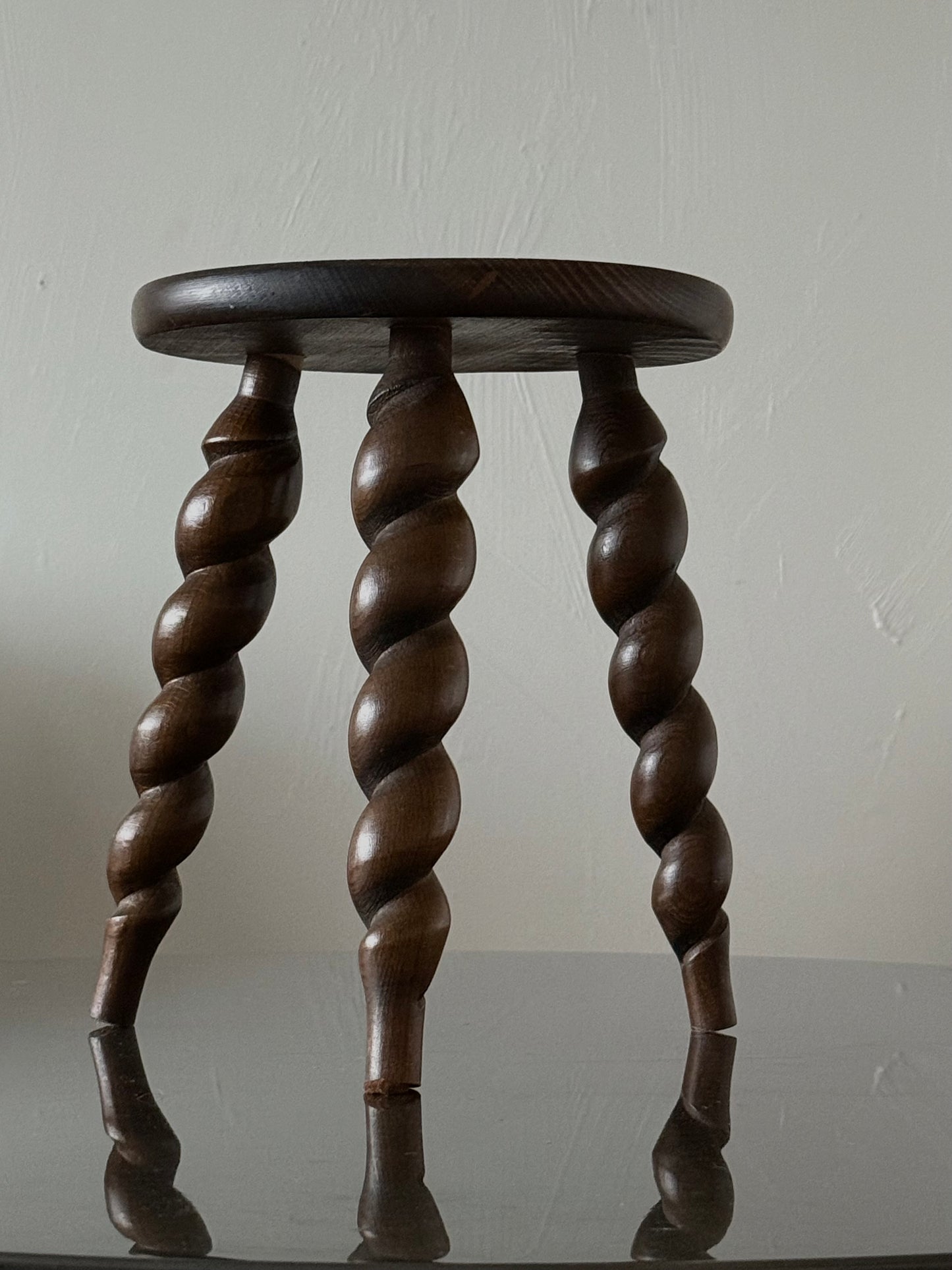 1960s/ 1970s FRENCH SPIRAL TRIPOD TABLE