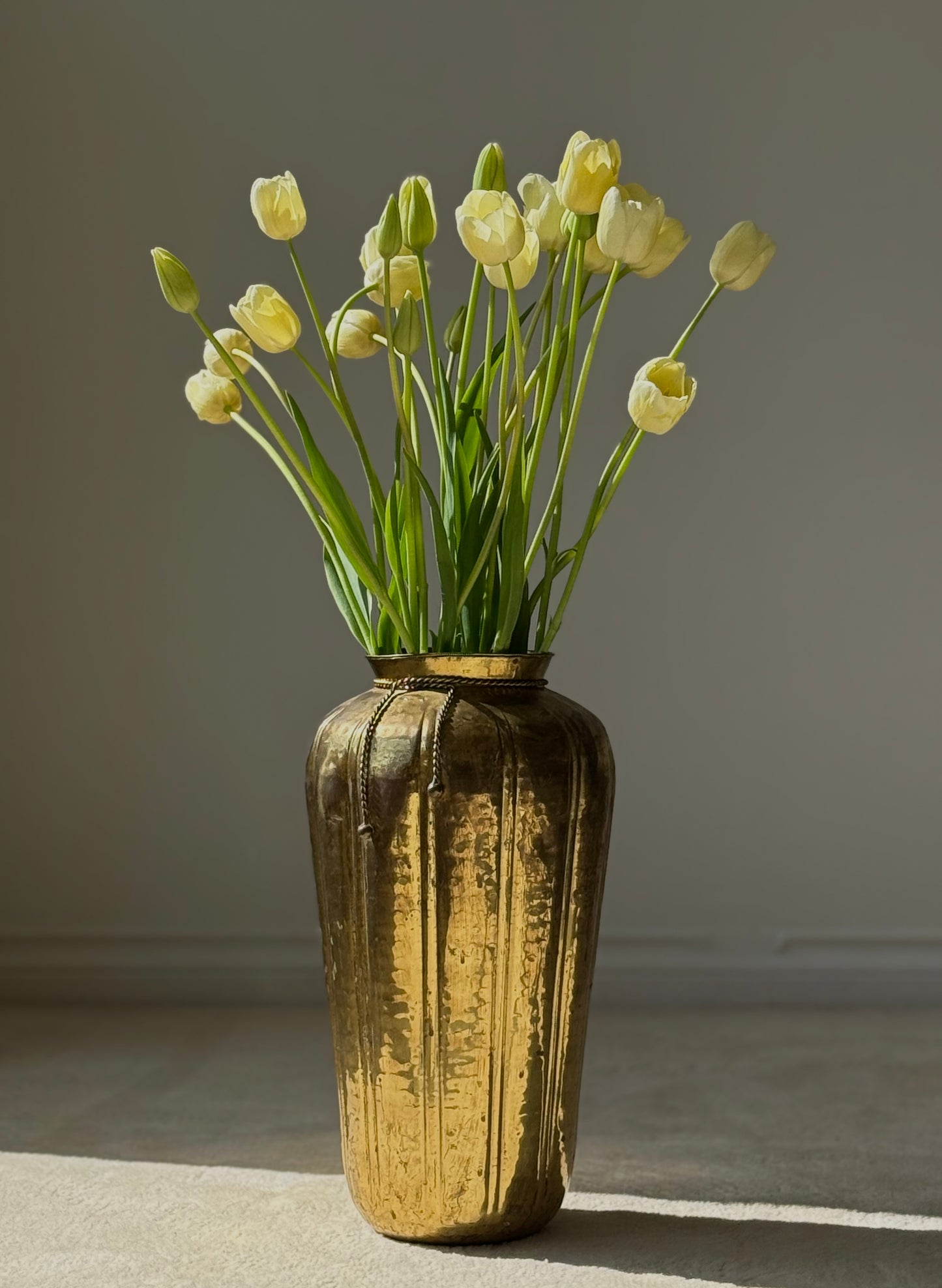 MCM HAMMERED BRASS VASE