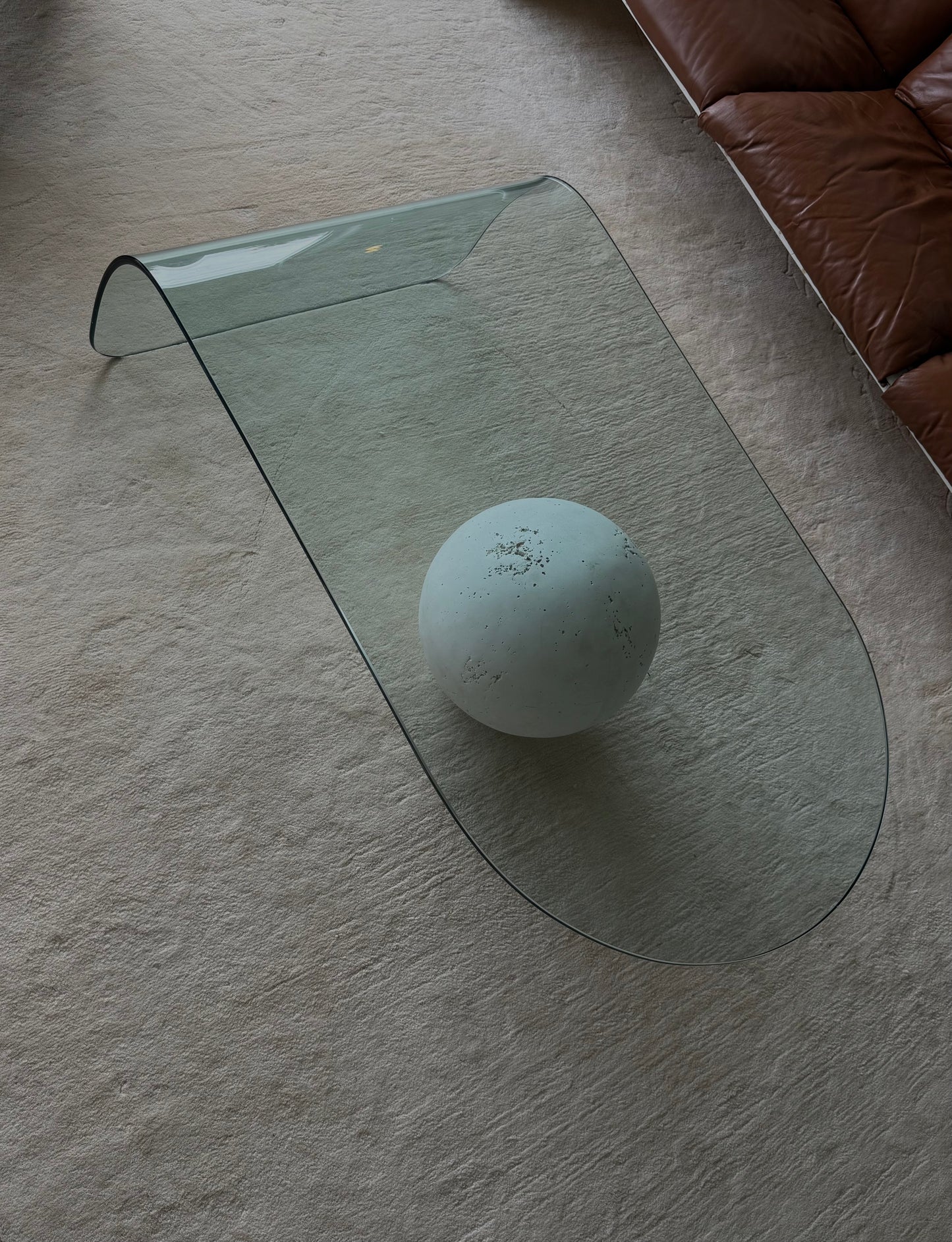 1980s WATERFALL & PLASTER COFFEE TABLE