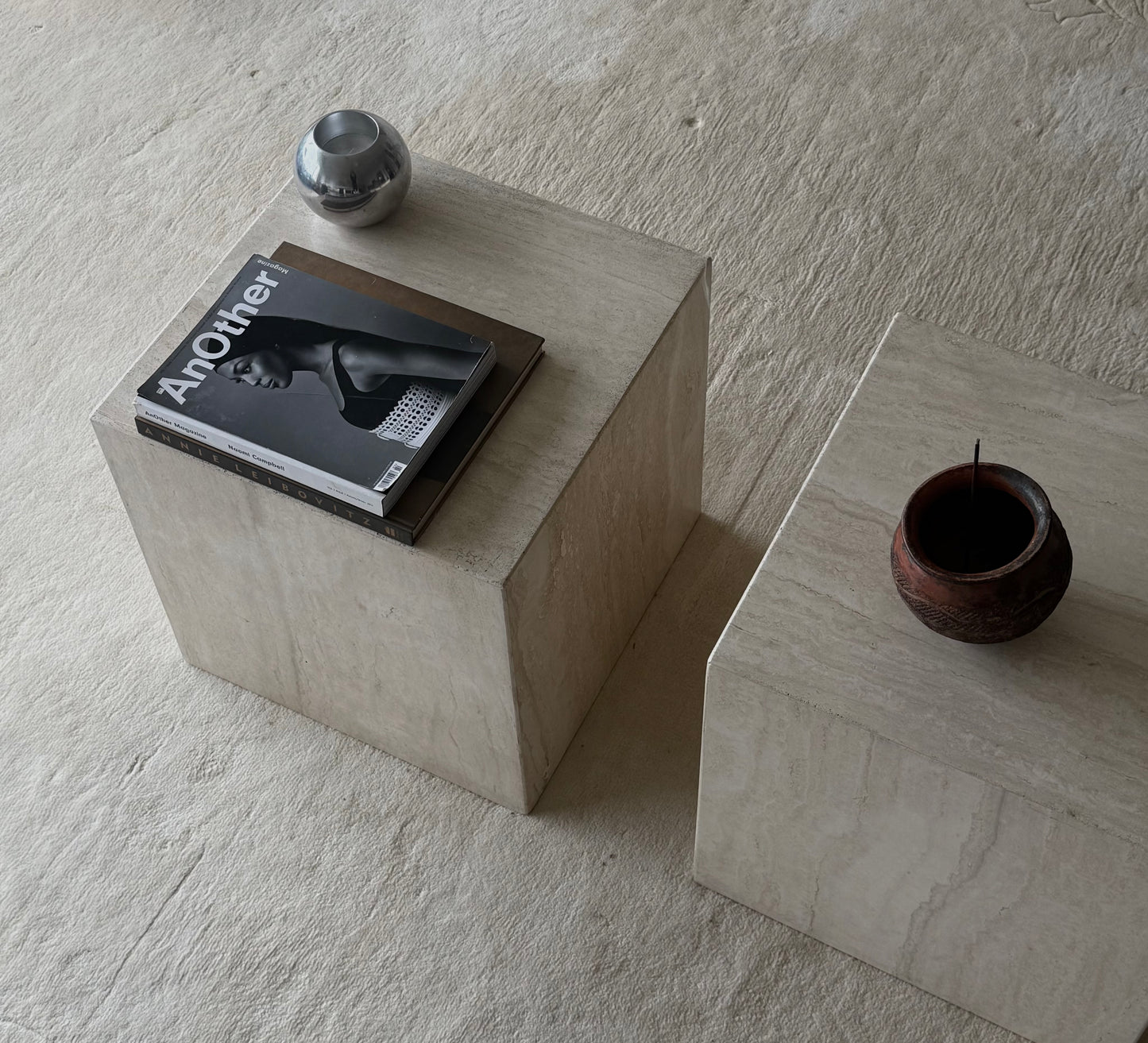 1970s TRAVERTINE CUBES
