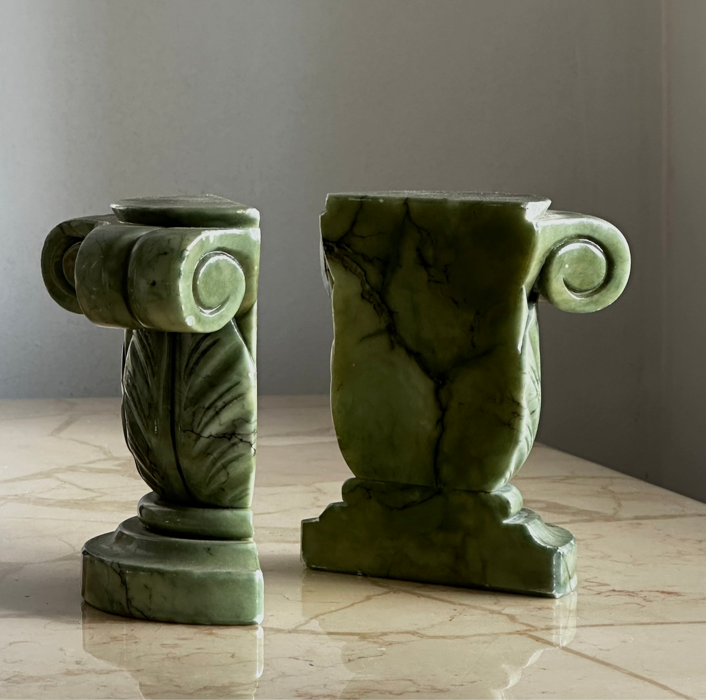 VINTAGE MARBLE BOOKENDS