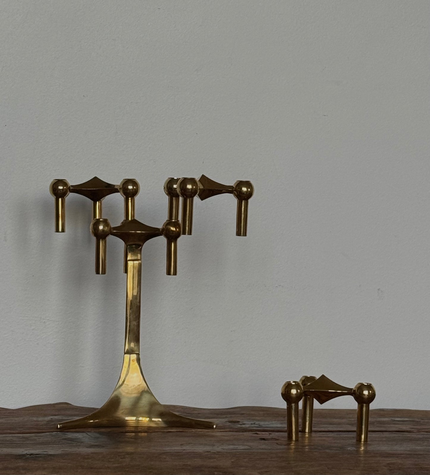 MCM STOFF NAGEL BRASS CANDLERHOLDERS