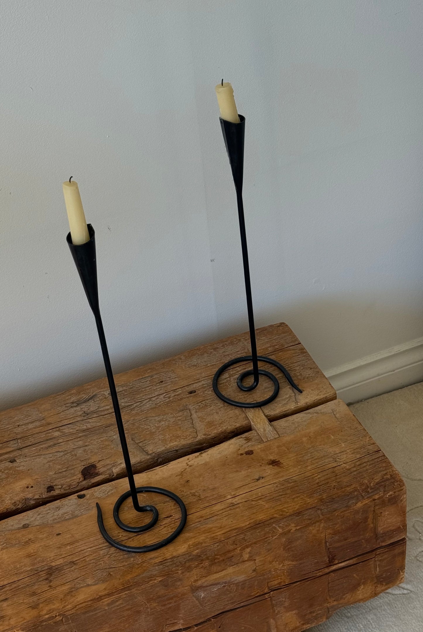 Vintage IRON candleholders