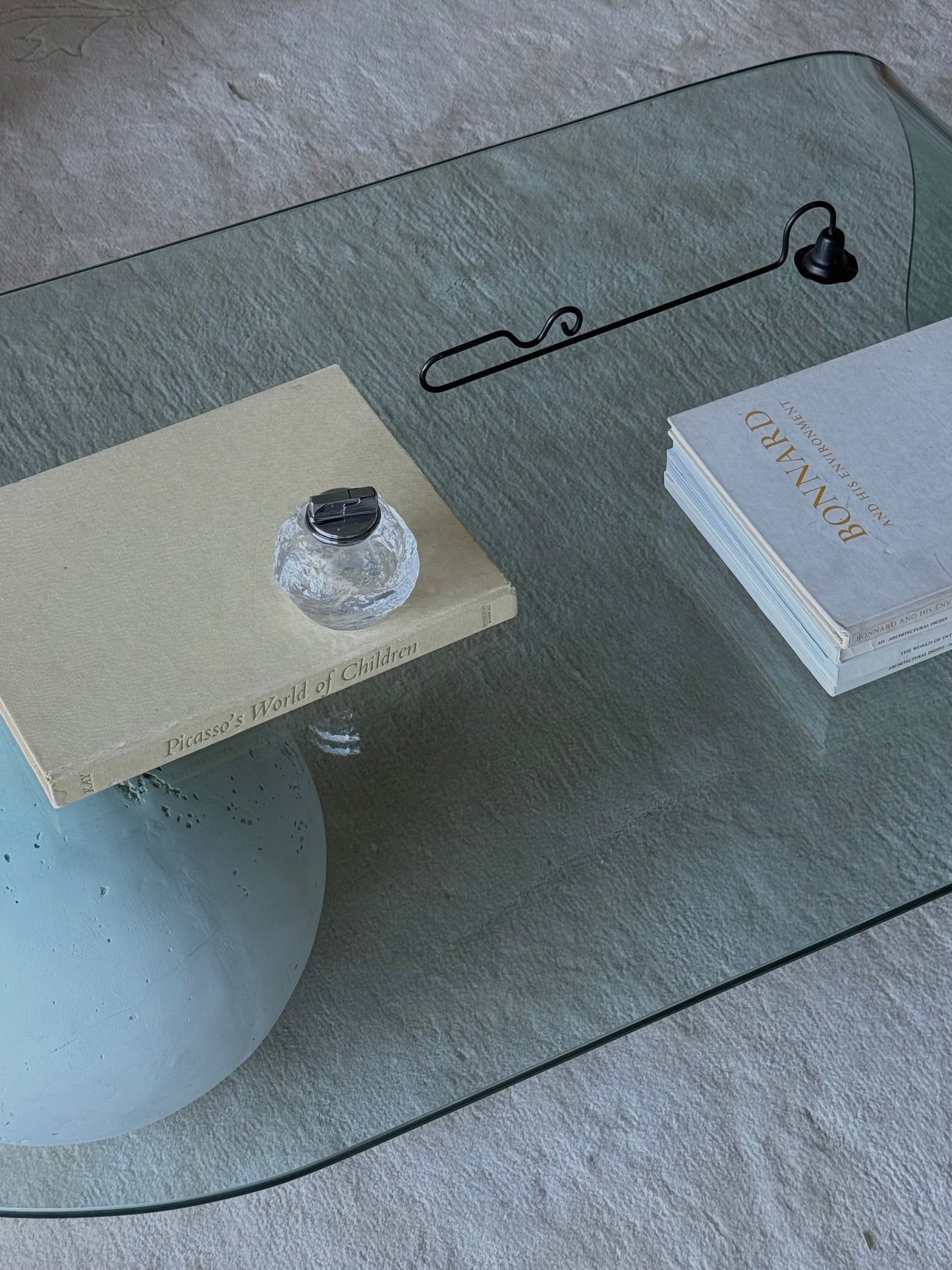 MCM Textured Glass Snowball Table Lighter