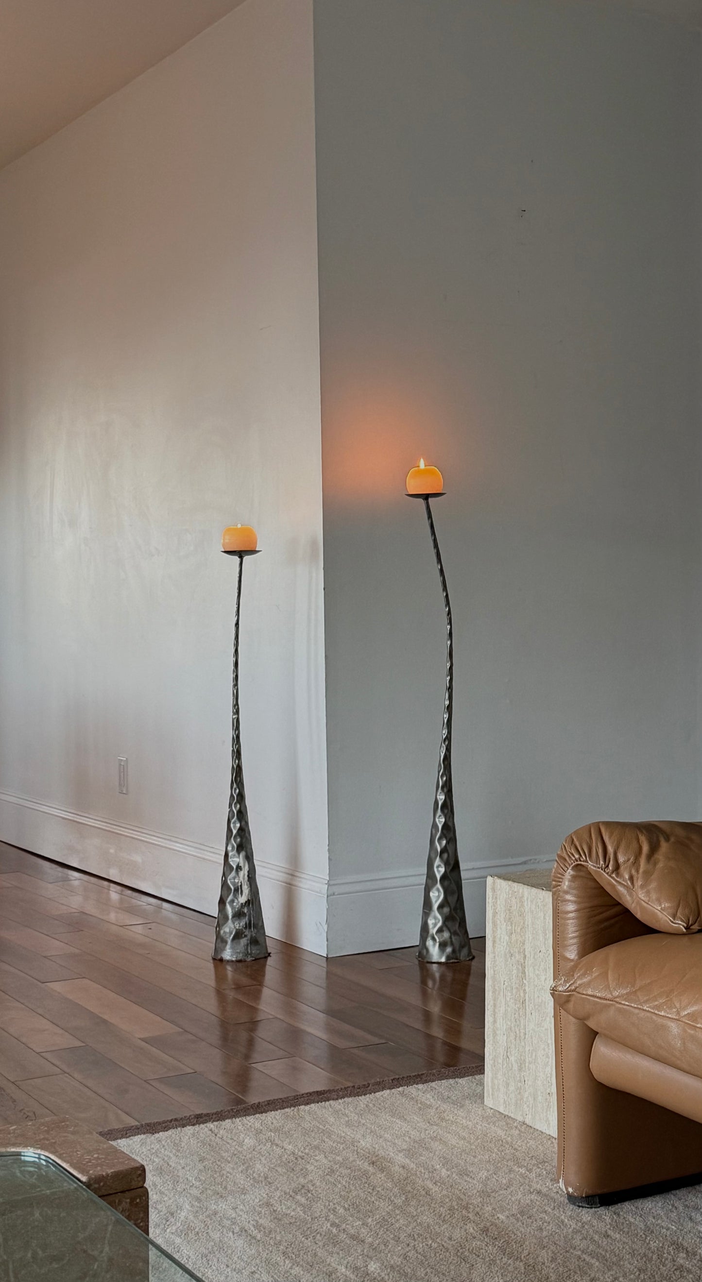 SCULPTURAL FLOOR CANDLEHOLDERS