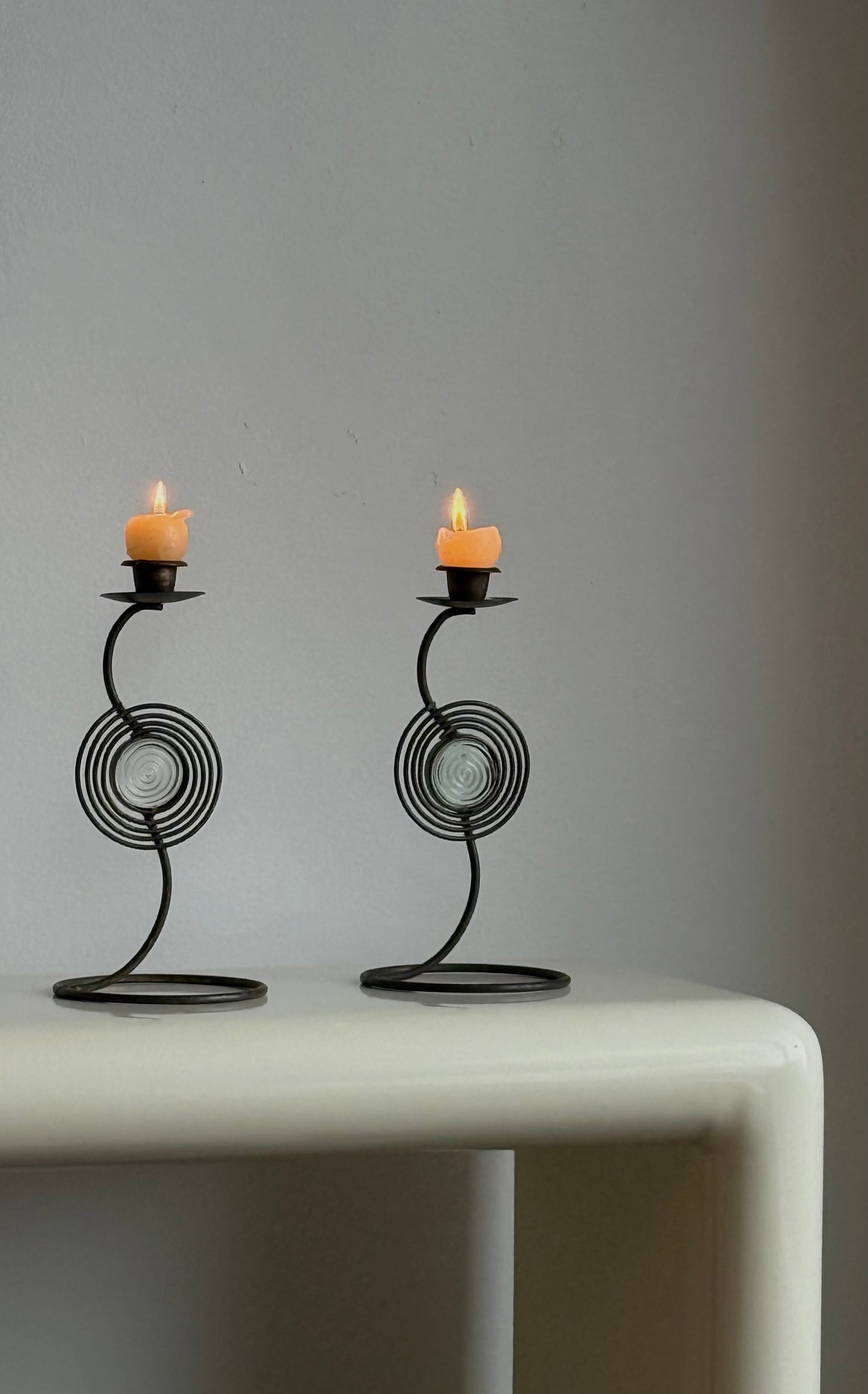 POST MoD Metal & Glass Squiggle Candle Holder