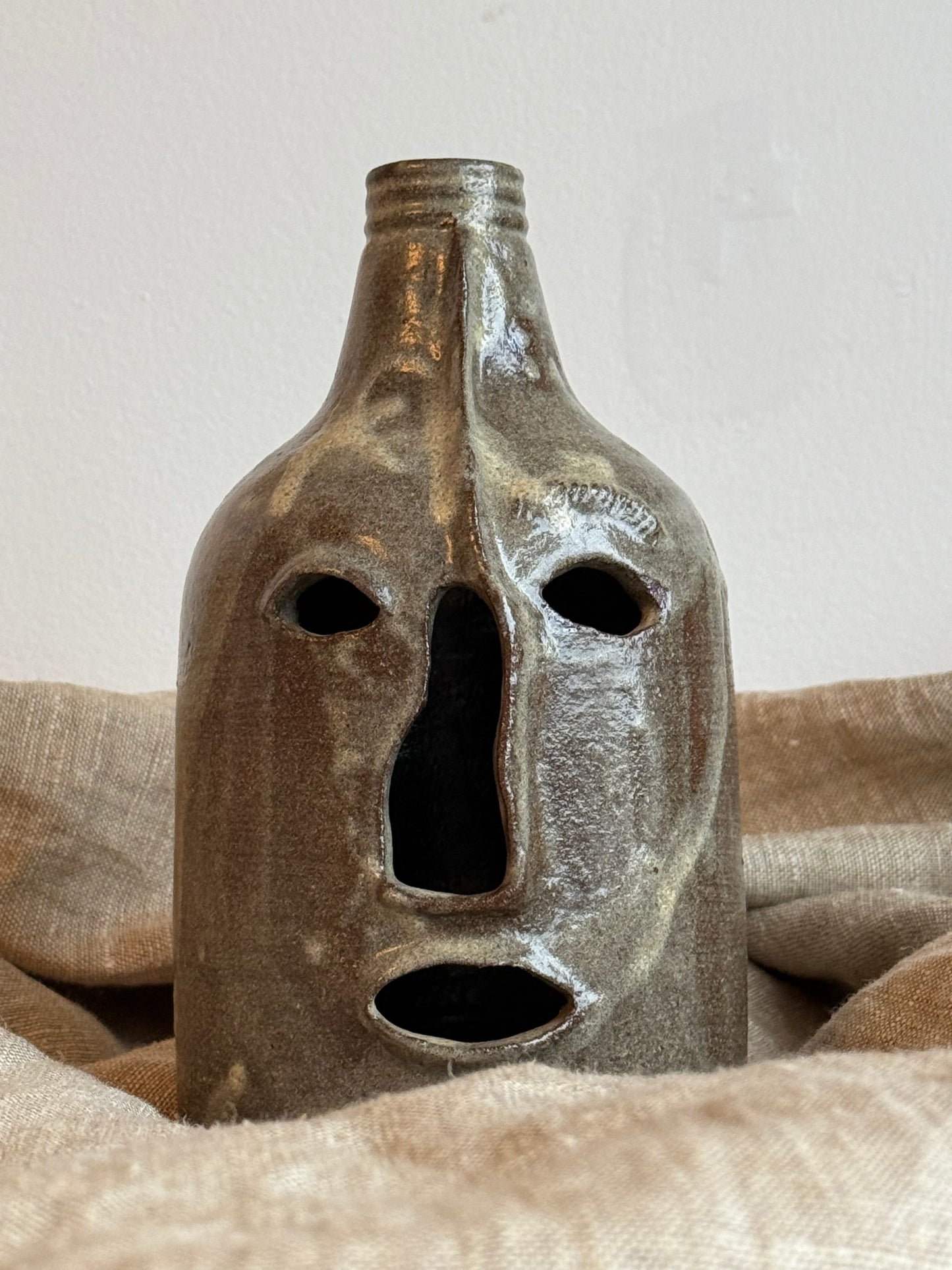 FACE MASK POTTERY SCULPTURE