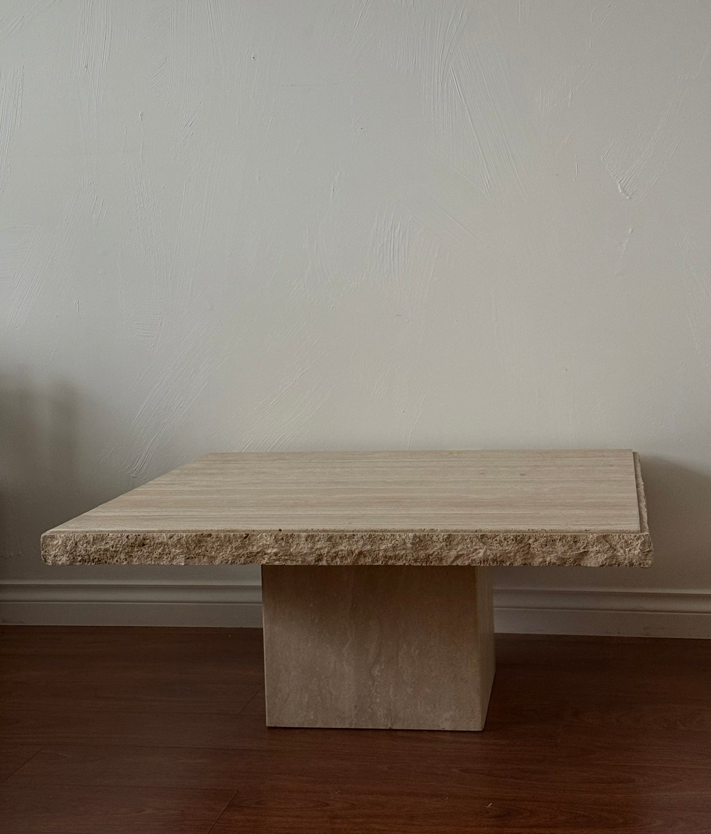 1970s Raw Edge TRAVERTINE COFFEE TABLE
