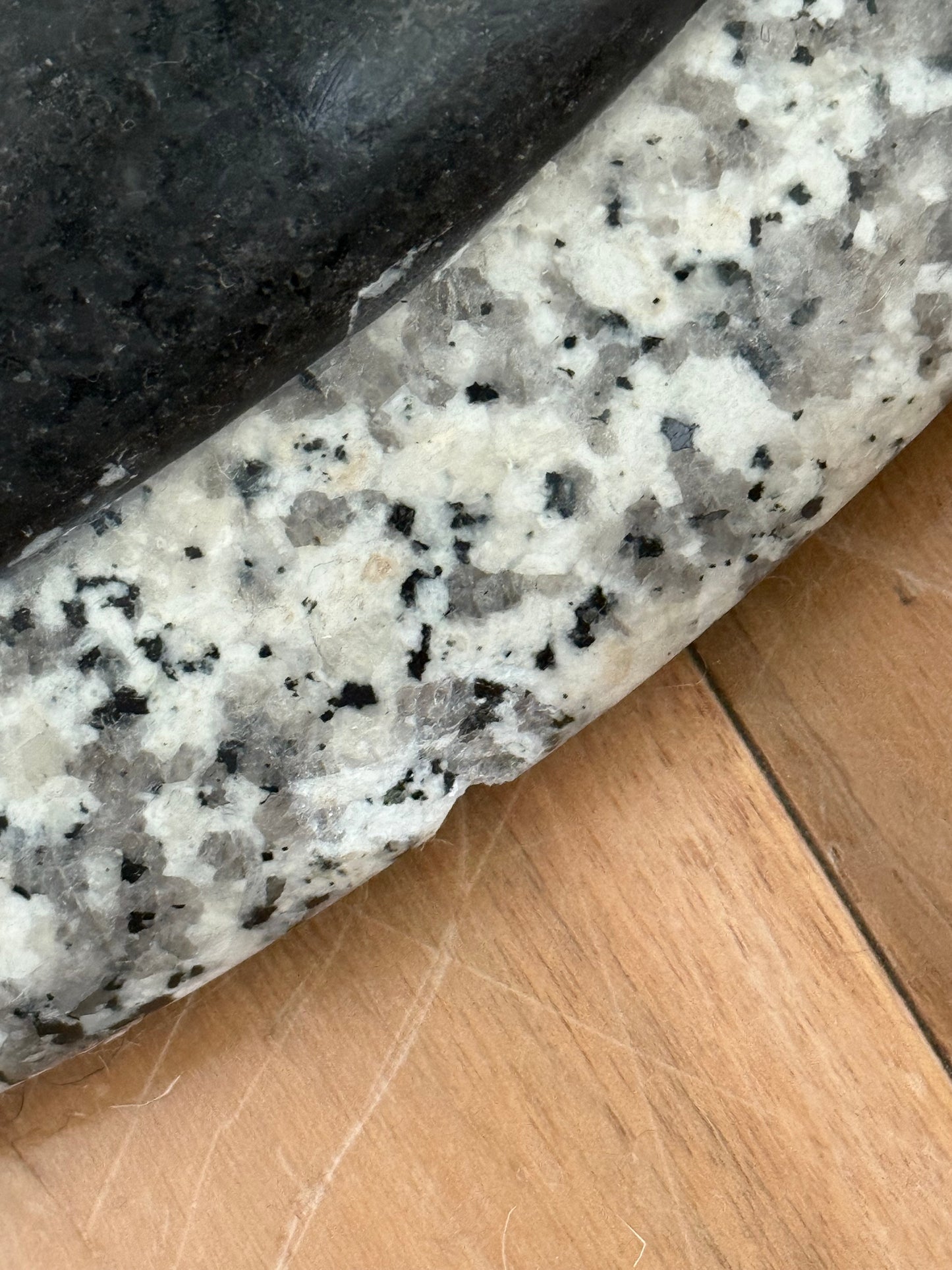 OOAK striped GRANITE & BRASS PLINTH