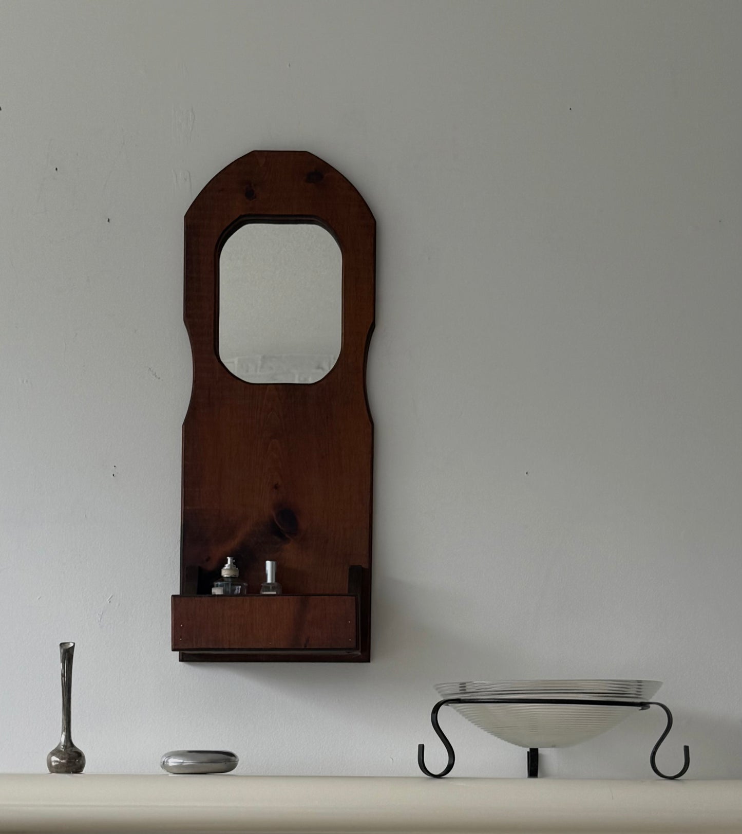 VINTAGE HANDCRAFTED WOODEN MIRROR