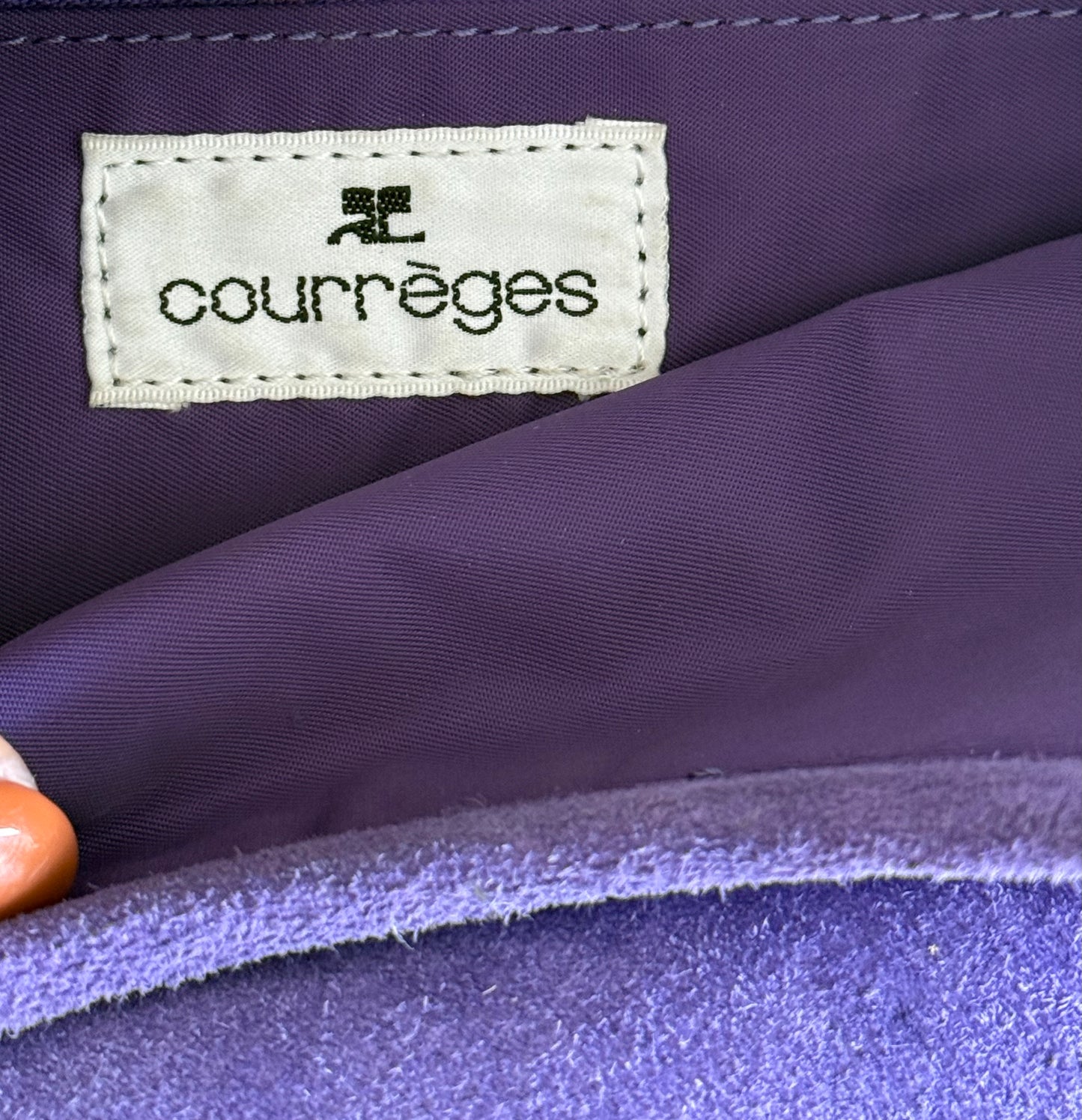COURREGES vintage SUEDE LEATHER HANDBAG
