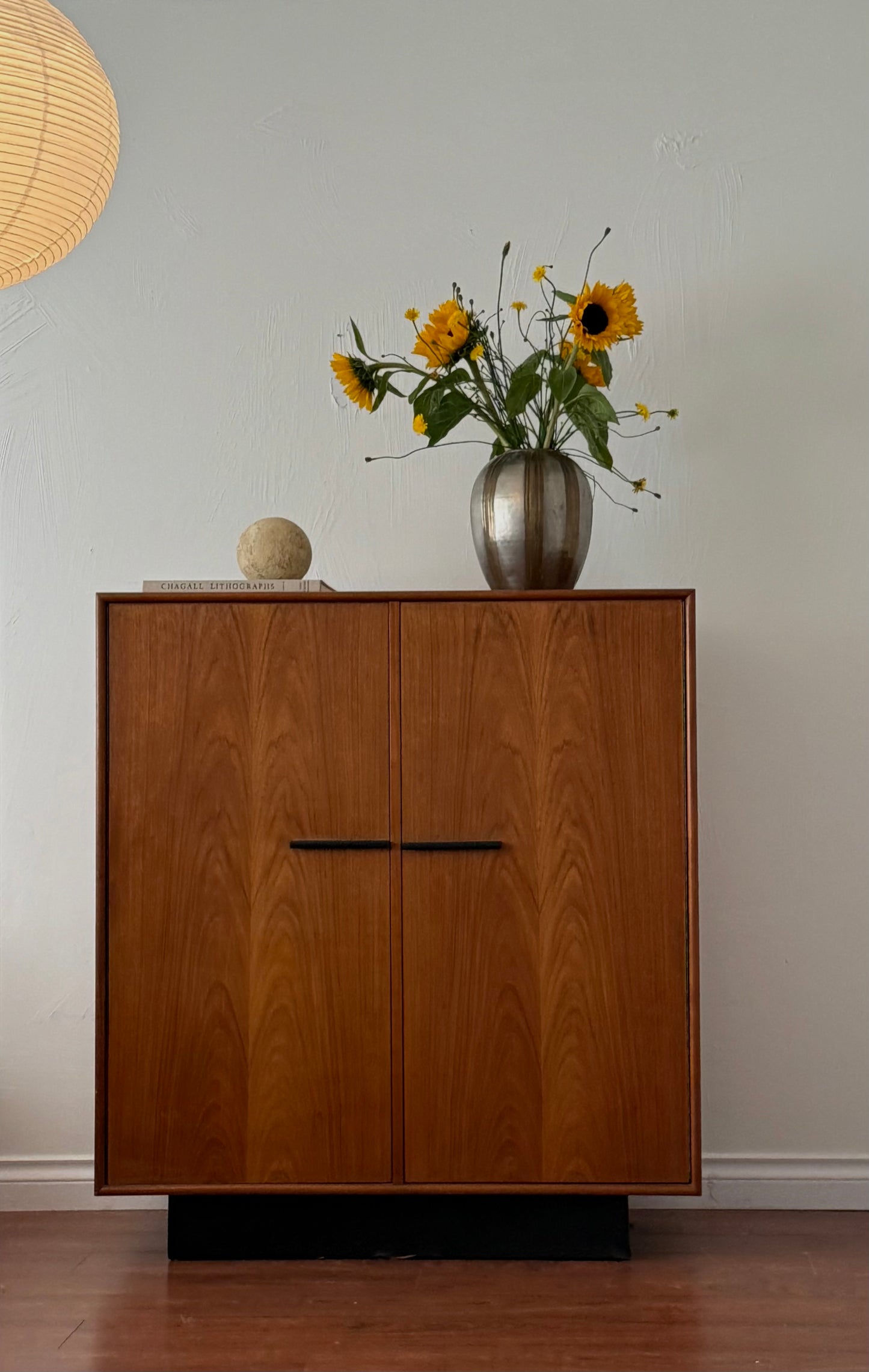 Teak Armoire with Black Plinth Base