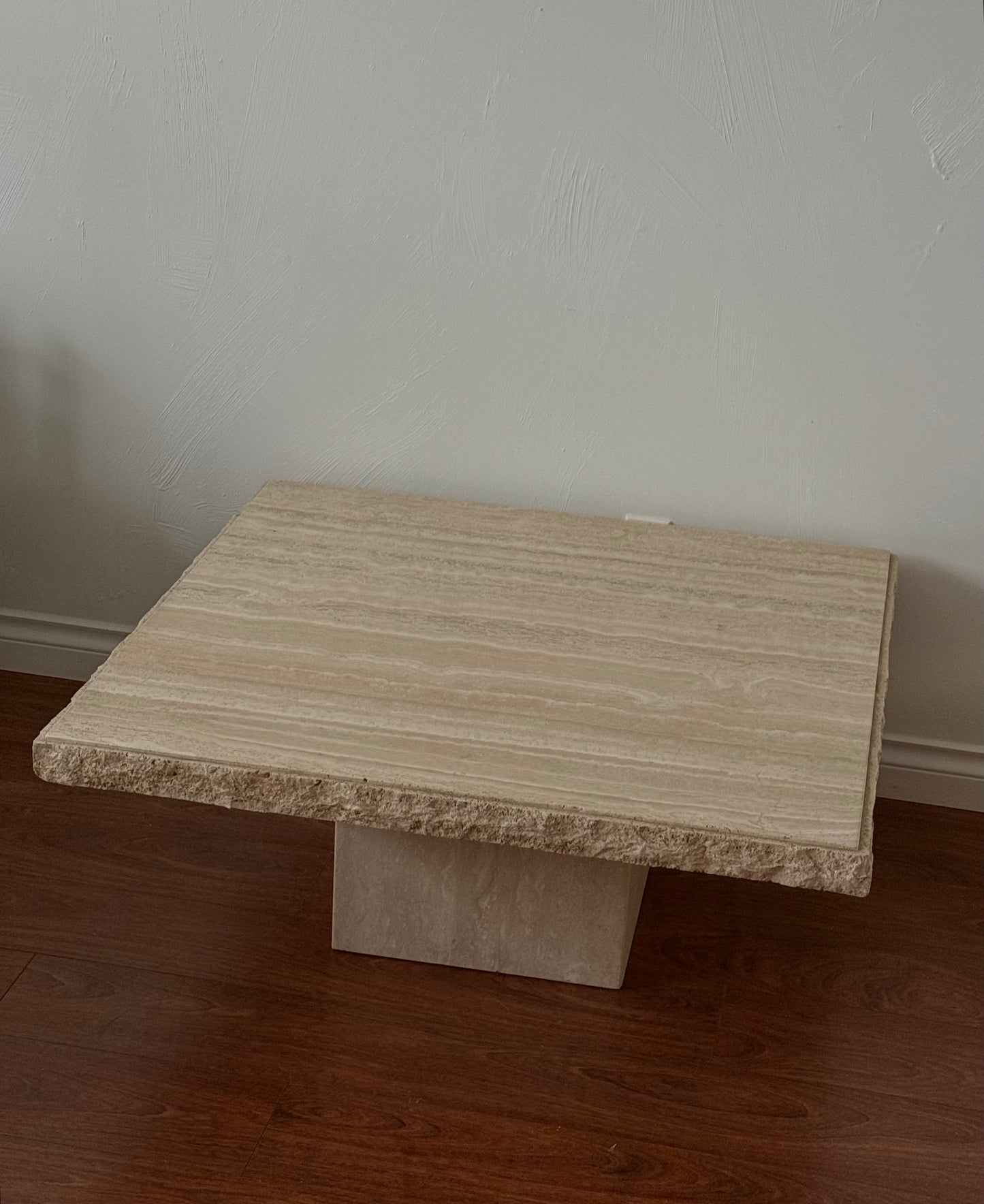 1970s Raw Edge TRAVERTINE COFFEE TABLE
