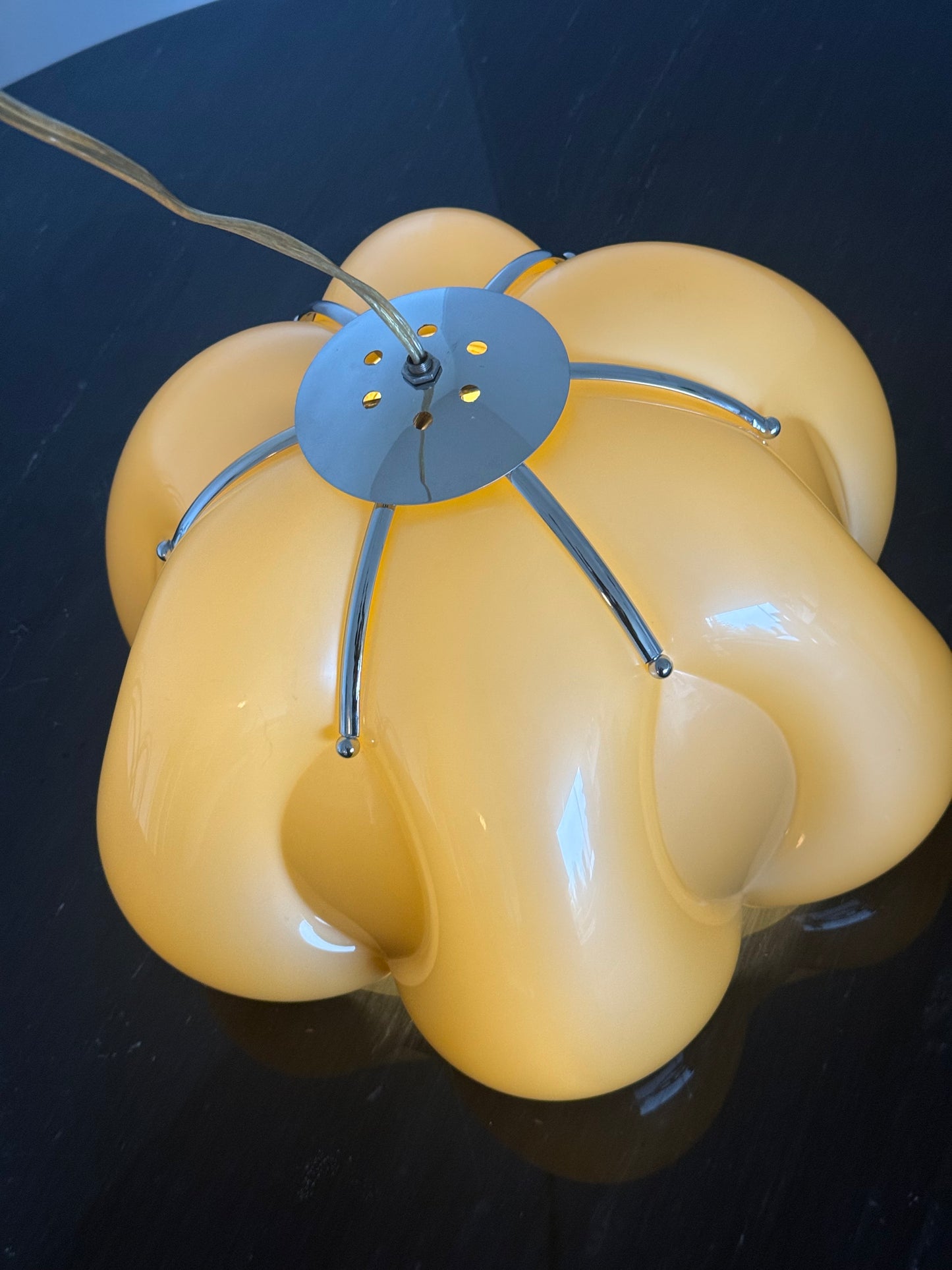Ca. 1970s ACRYLIC And CHROME pendant light