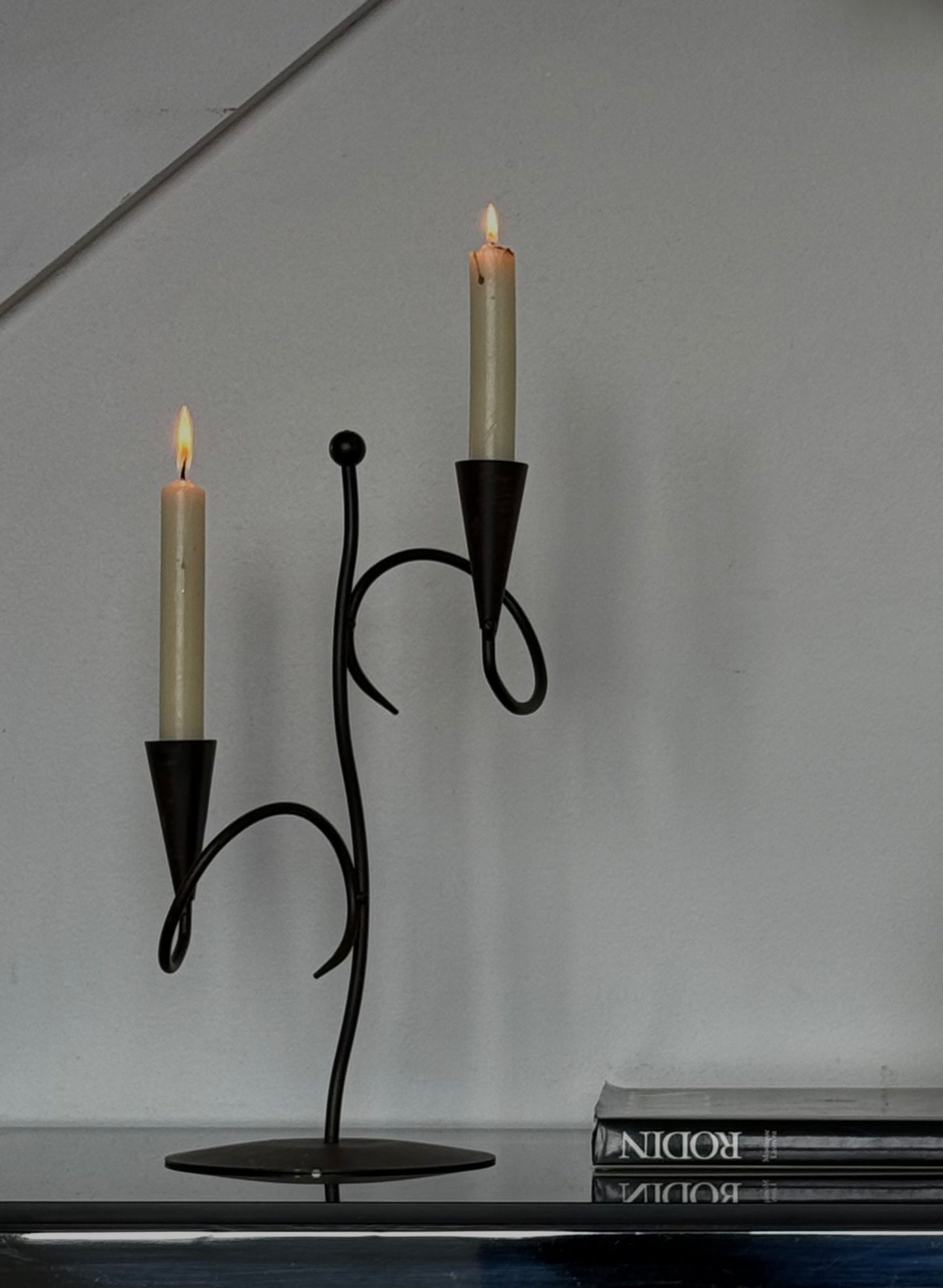 VINTAGE IRON CANDELABRA
