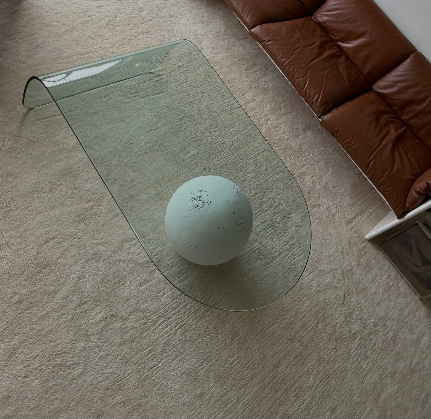 1980s WATERFALL & PLASTER COFFEE TABLE