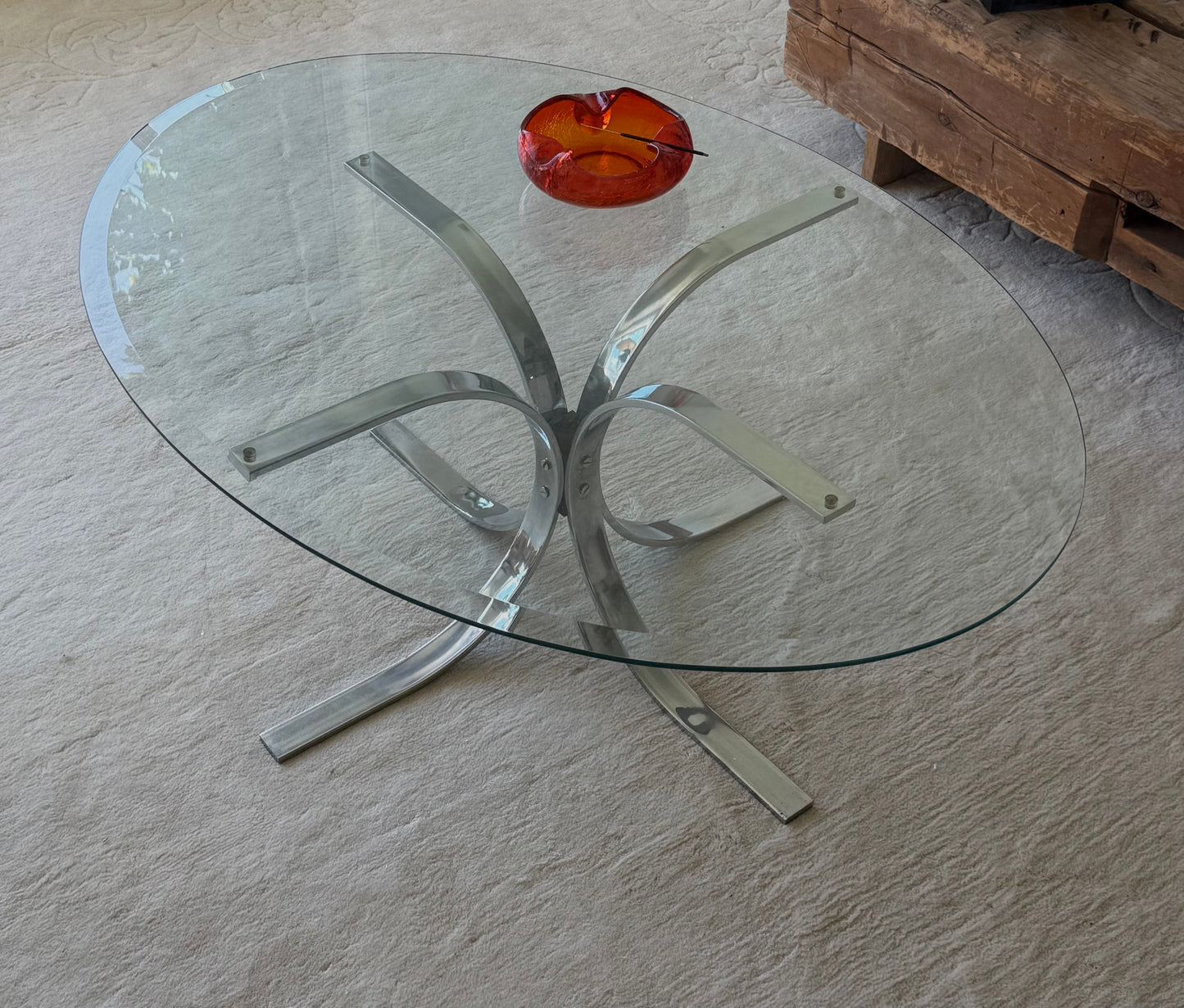 1960s CRACKLED GLASS ASHTRAY