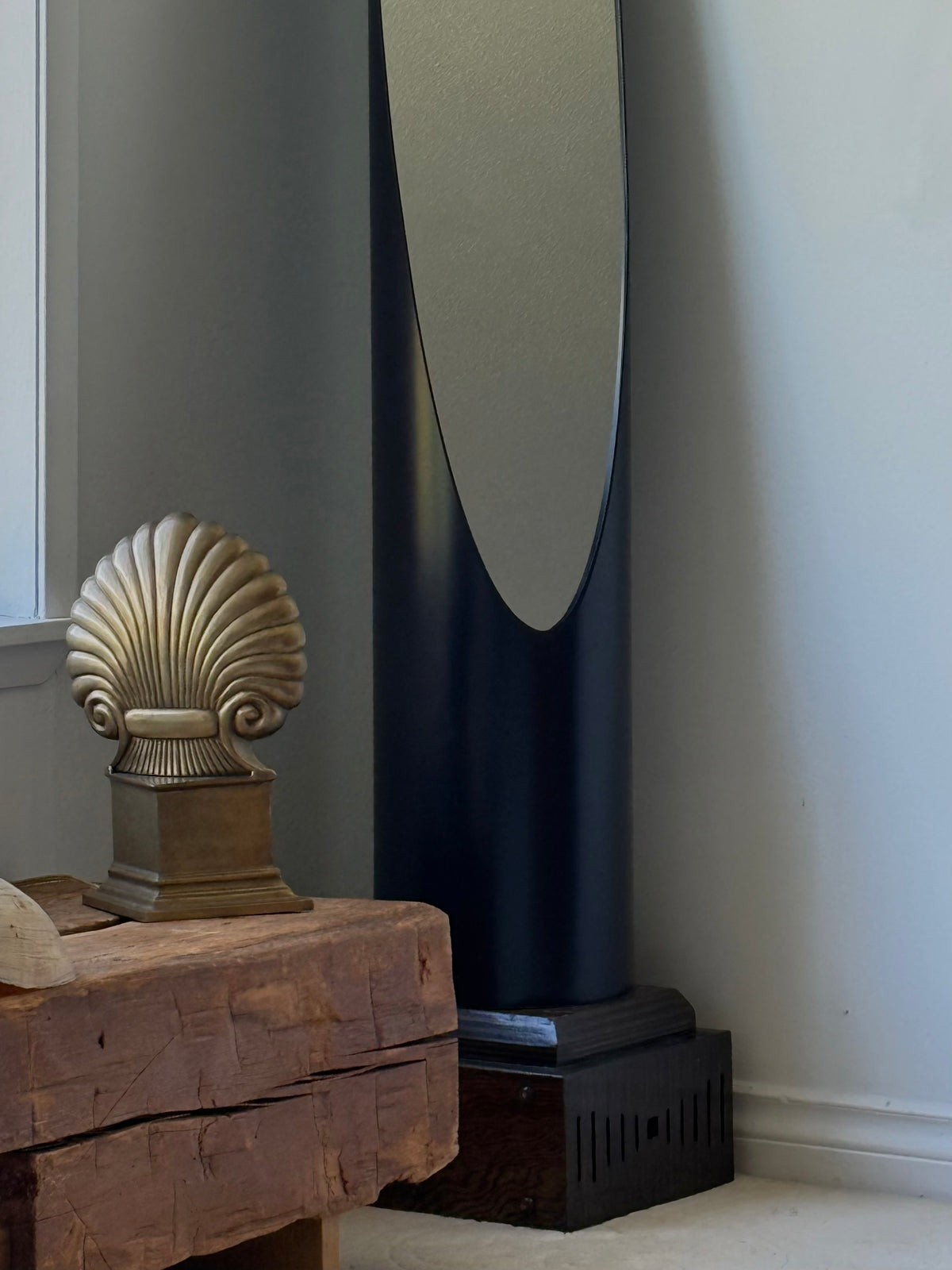 Vintage Solid Brass Clam Shell Lamp