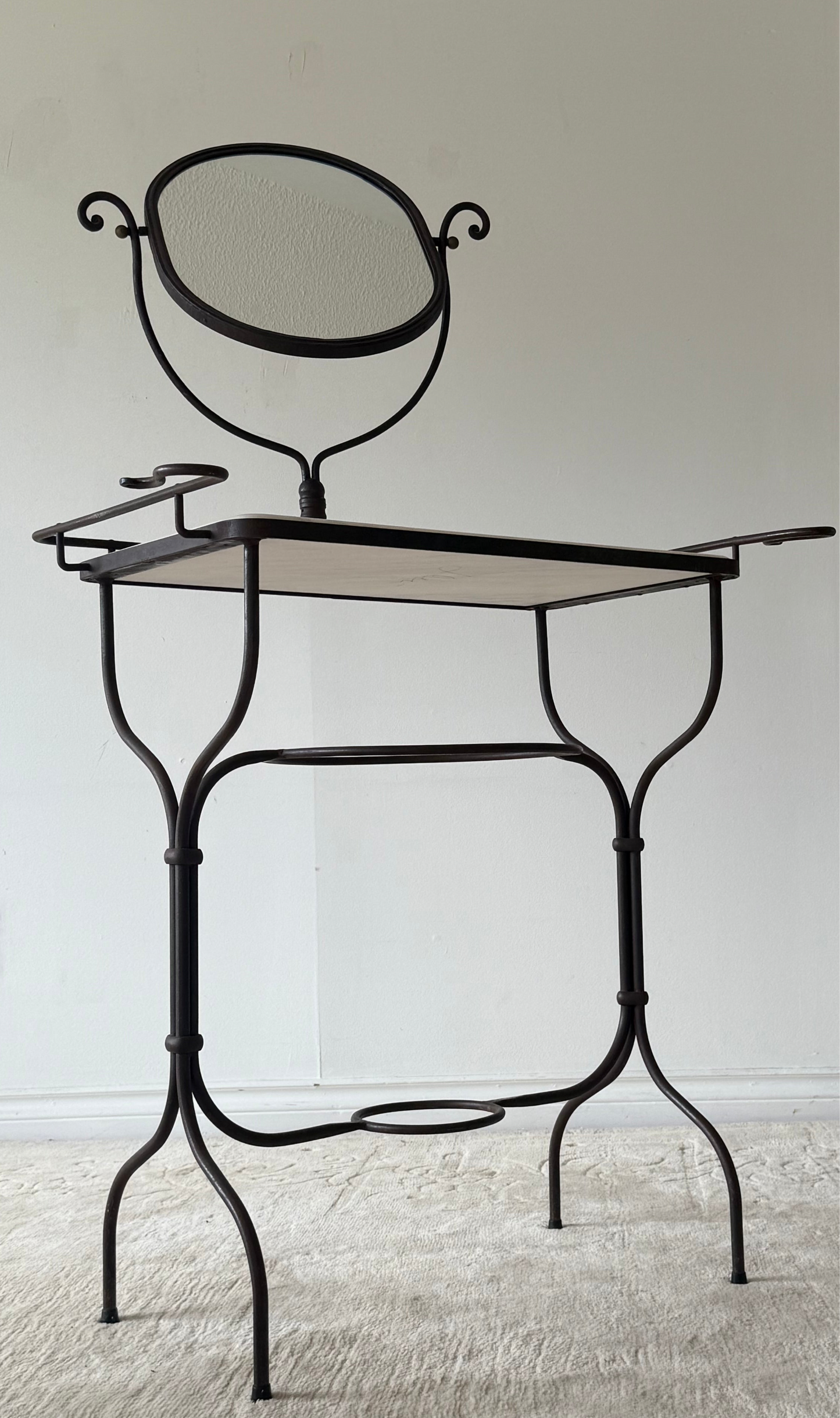 ANTIQUE MARBLE & IRON Washstand